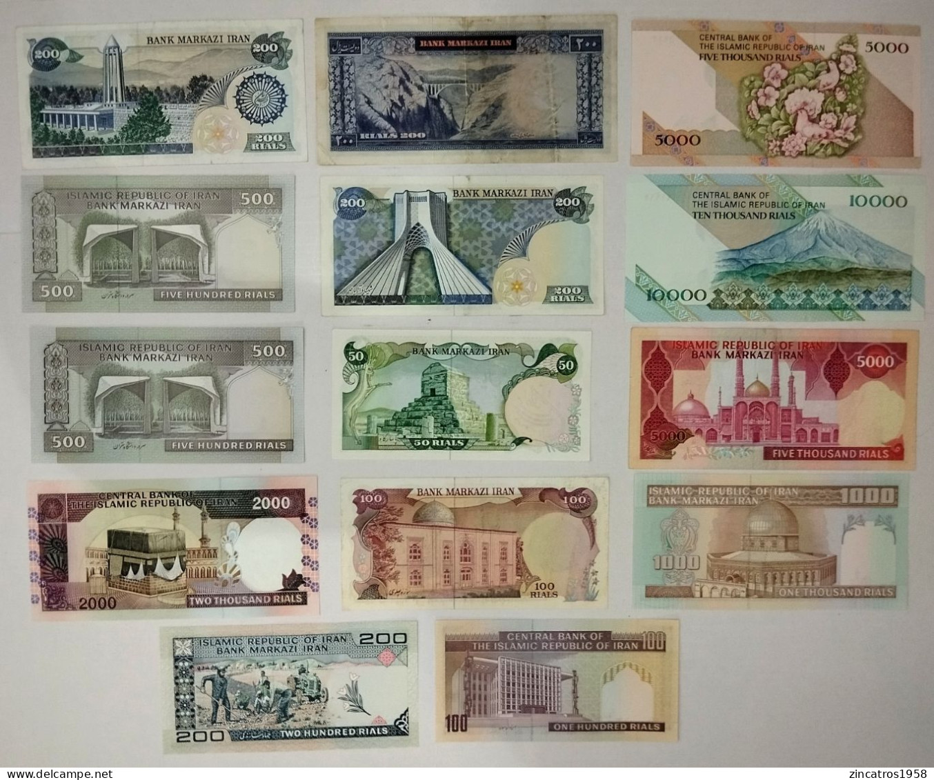 Super Lot / Collection / Iran Persia 14 Banknotes From Pahlavi To Modern Issues + Top Price +++ - Iran