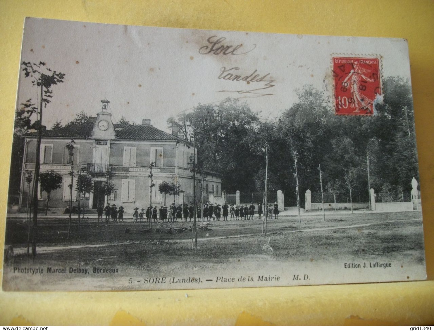 40 2993 CPA 1909 - AUTRE VUE N° 2 - 40 SORE - PLACE DE LA MAIRIE - BELLE ANIMATION - Sore