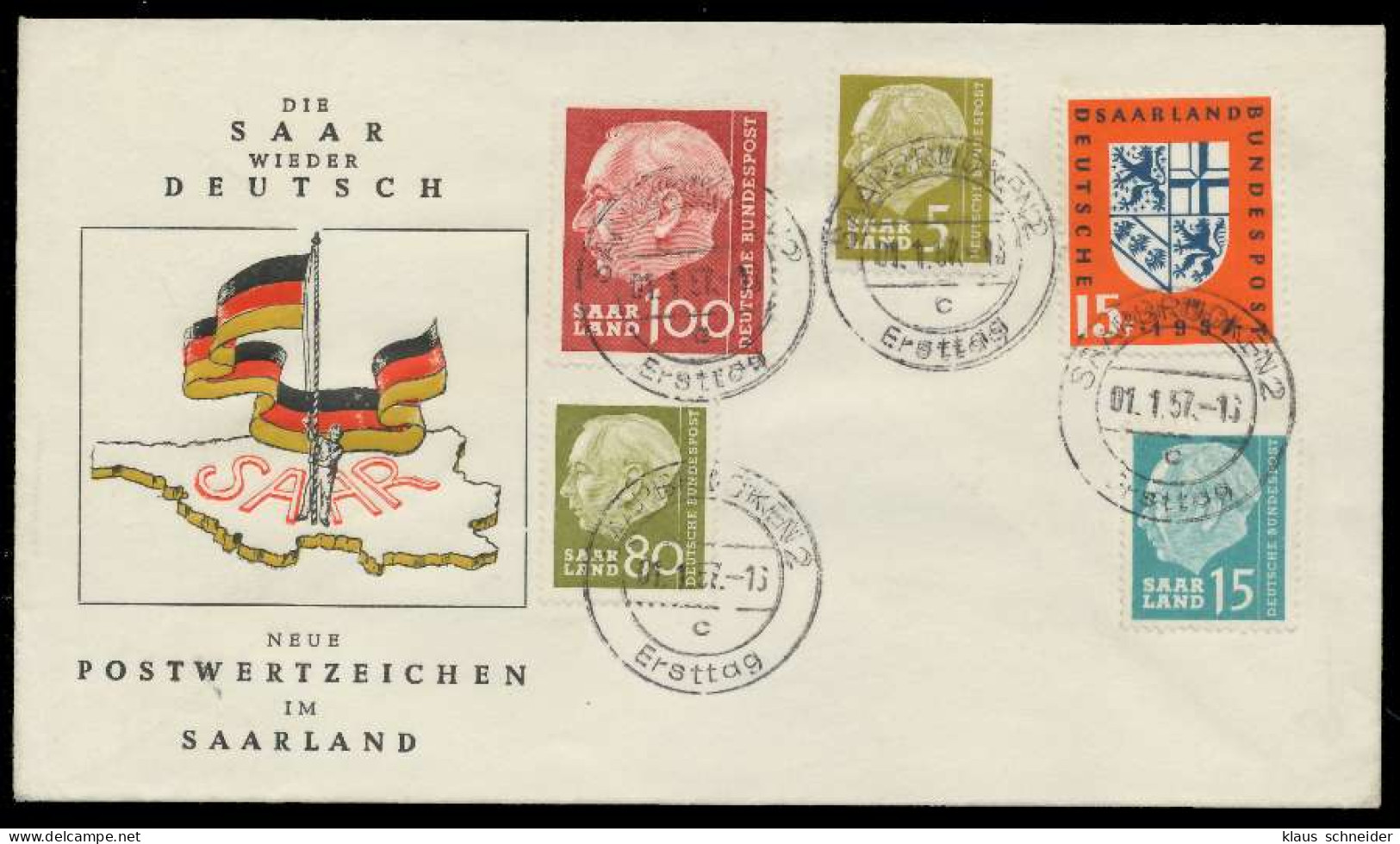 SAAR OPD 1957 Nr 398 BRIEF FDC X78DCC2 - Covers & Documents