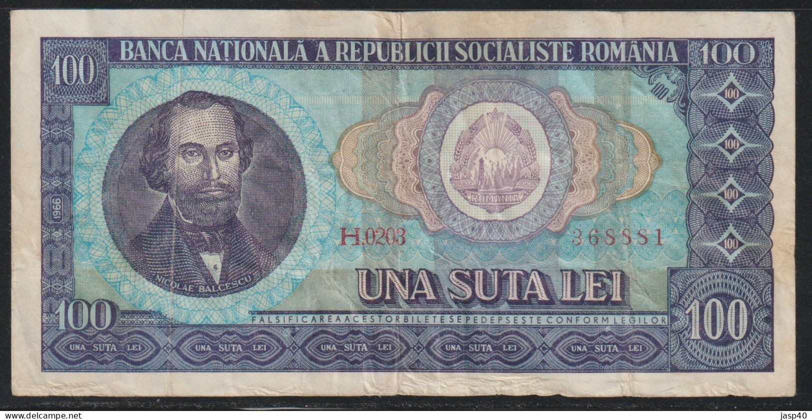 ROMENIA - 100 LEI DE 1966 - Rumania