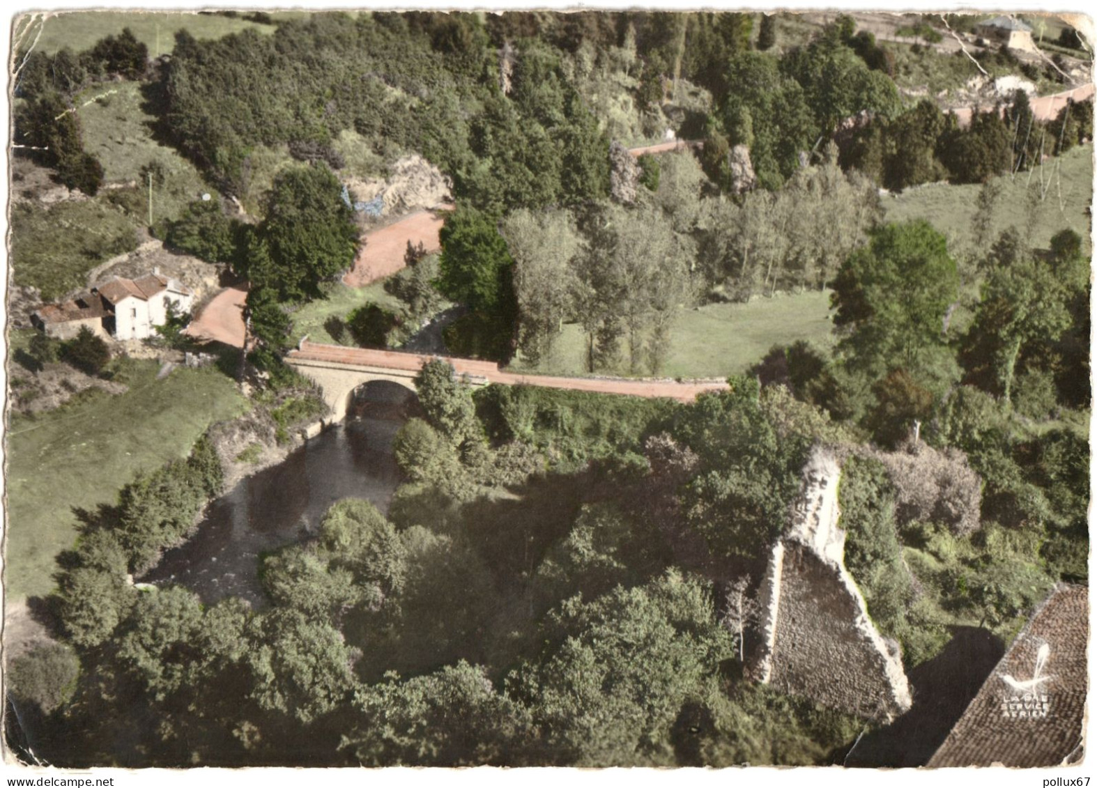 CPSM DE CHATEAUPONSAC  (HAUTE VIENNE)  PONT ET RUINES DE VENTENAT - Chateauponsac