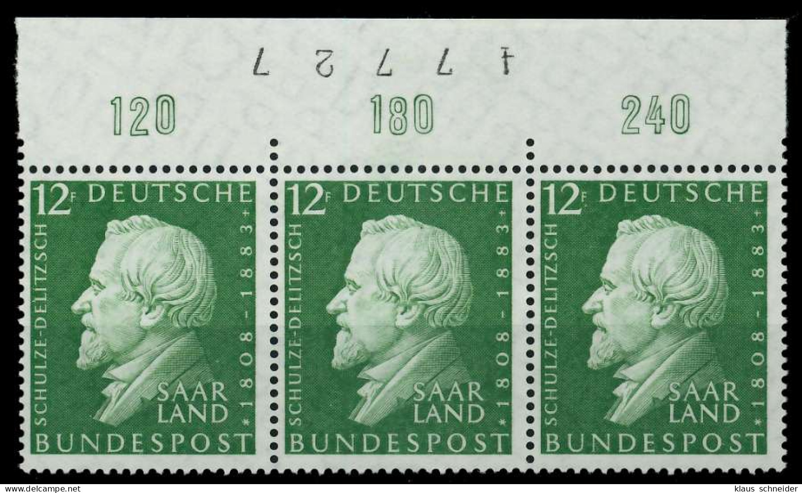 SAAR OPD 1958 Nr 438 Postfrisch 3ER STR ORA X79C68E - Unused Stamps