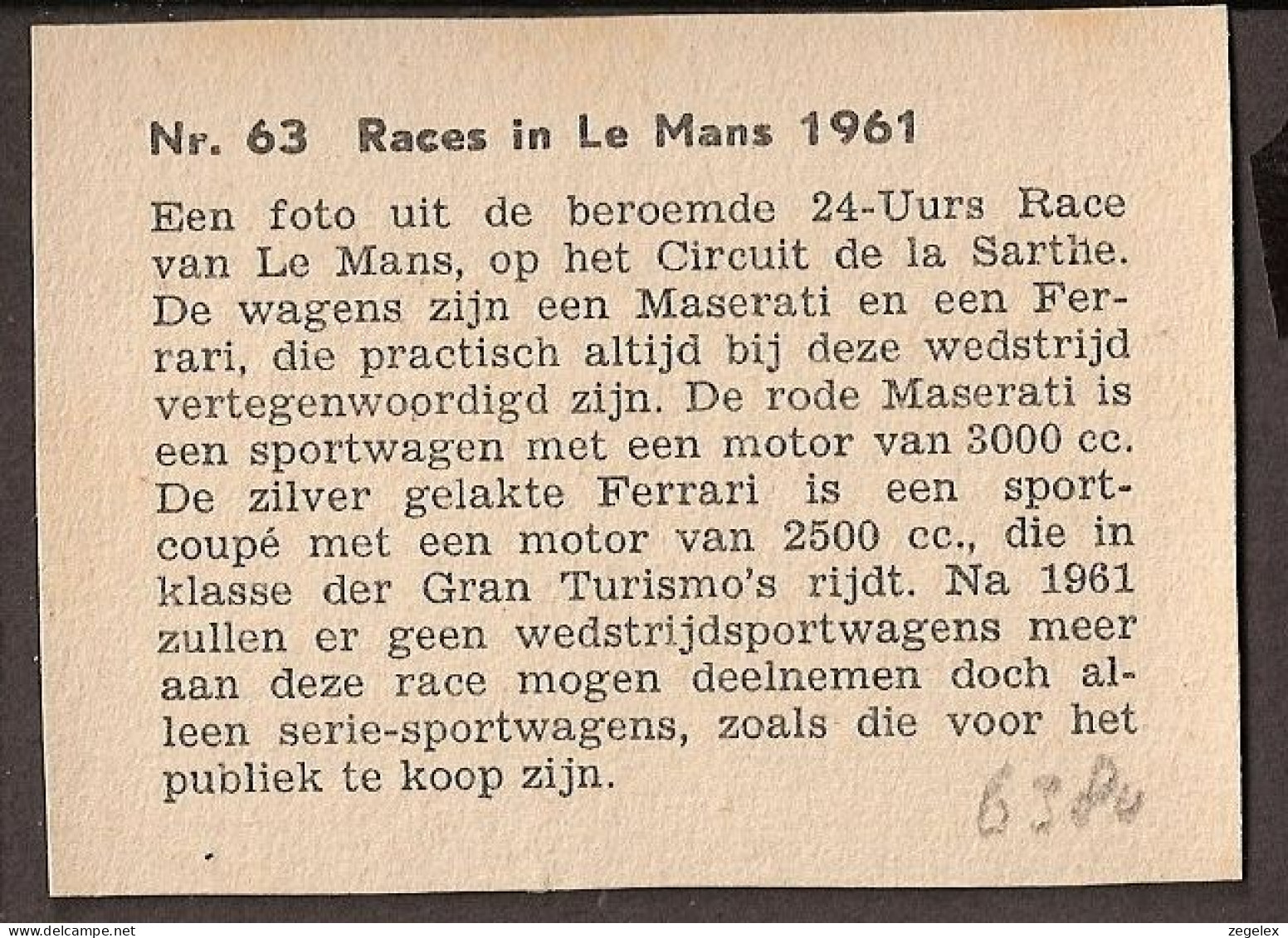 Maserati Et Ferrari Dans Le Circuit De La Sarthe. Le Mans. 1961-automobile, Oldtimer, Car. See Description. - Autos