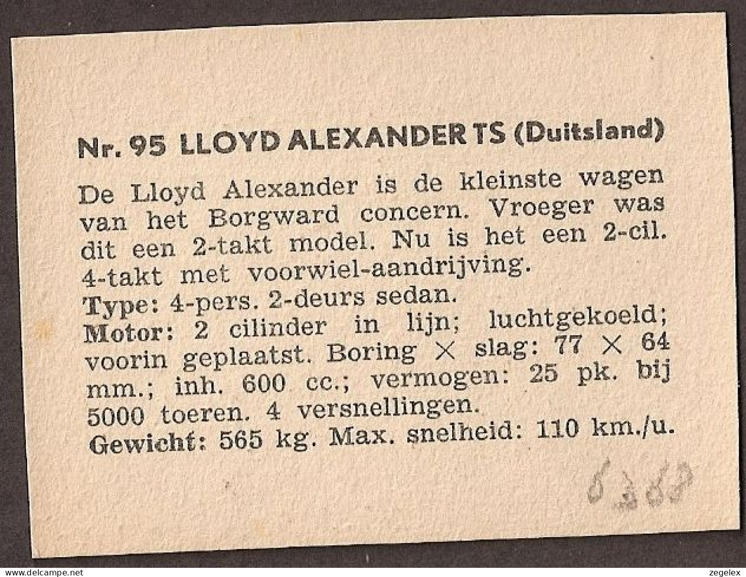 Lloyd Alexander TS (Germany) - Automobile, Voiture, Oldtimer, Car. Voir Description, See  The Description. - Autos