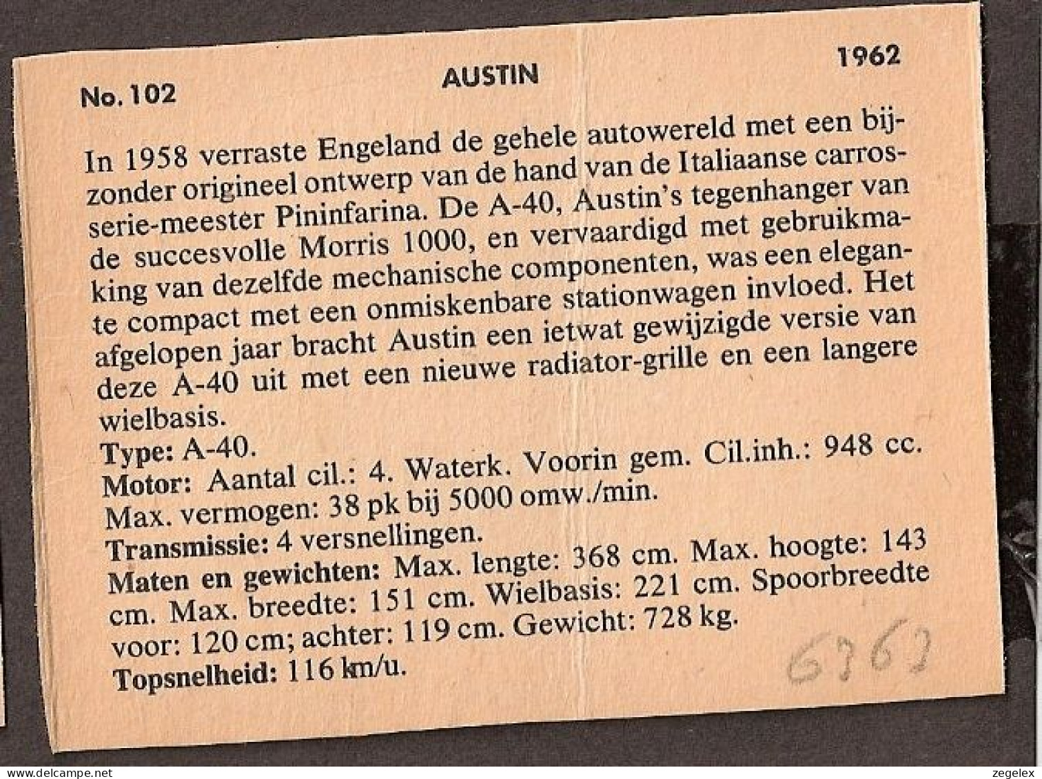 Austin A-40 - 1962 - Automobile, Voiture, Oldtimer, Car. Voir Description, See  The Description. - Cars