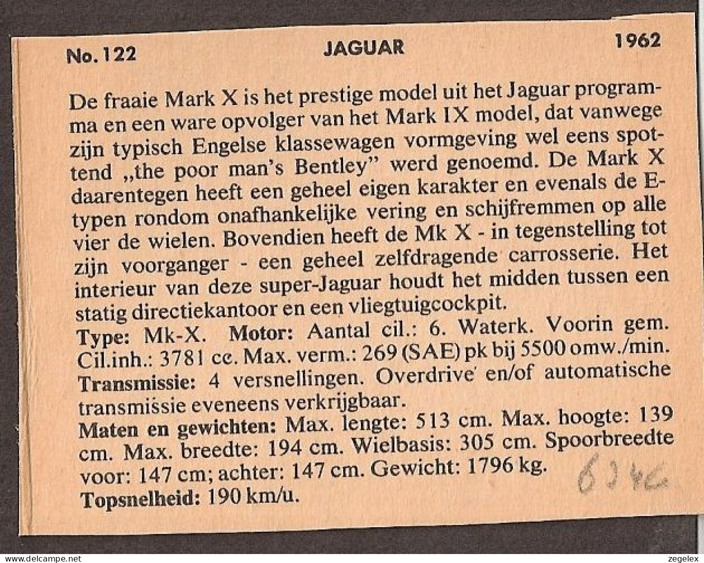 Jaguar Mk-X - 1962 - Automobile, Voiture, Oldtimer, Car. Voir Description, See  The Description. - Auto's