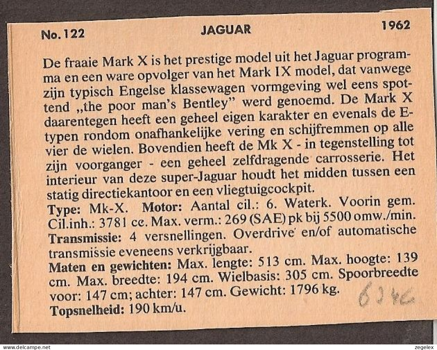 Jaguar Mk-X - 1962 - Automobile, Voiture, Oldtimer, Car. Voir Description, See  The Description. - Autos