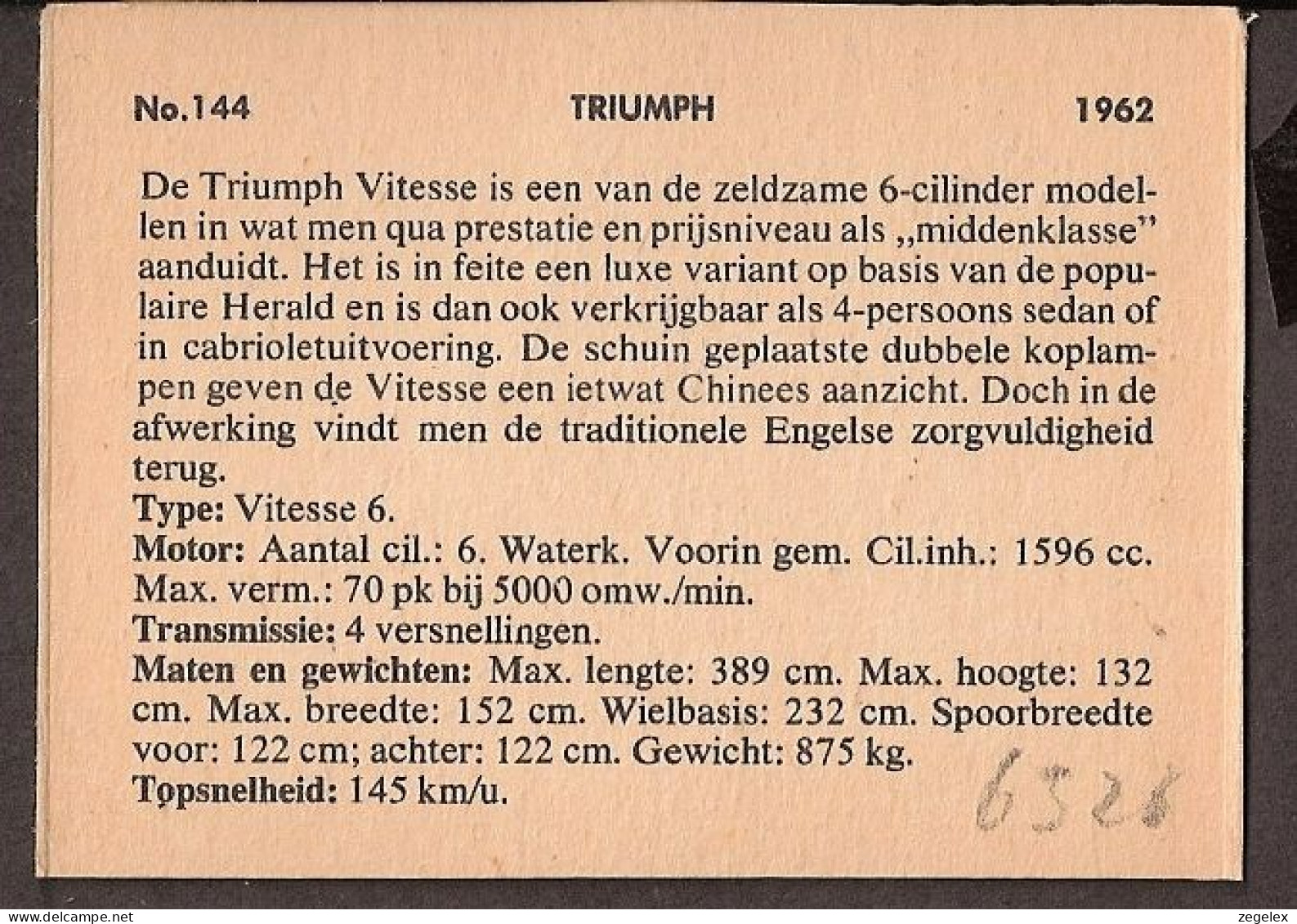 Triumph Vitesse 6 - 1962 - Automobile, Voiture, Oldtimer, Car. Voir Description, See  The Description. - Auto's