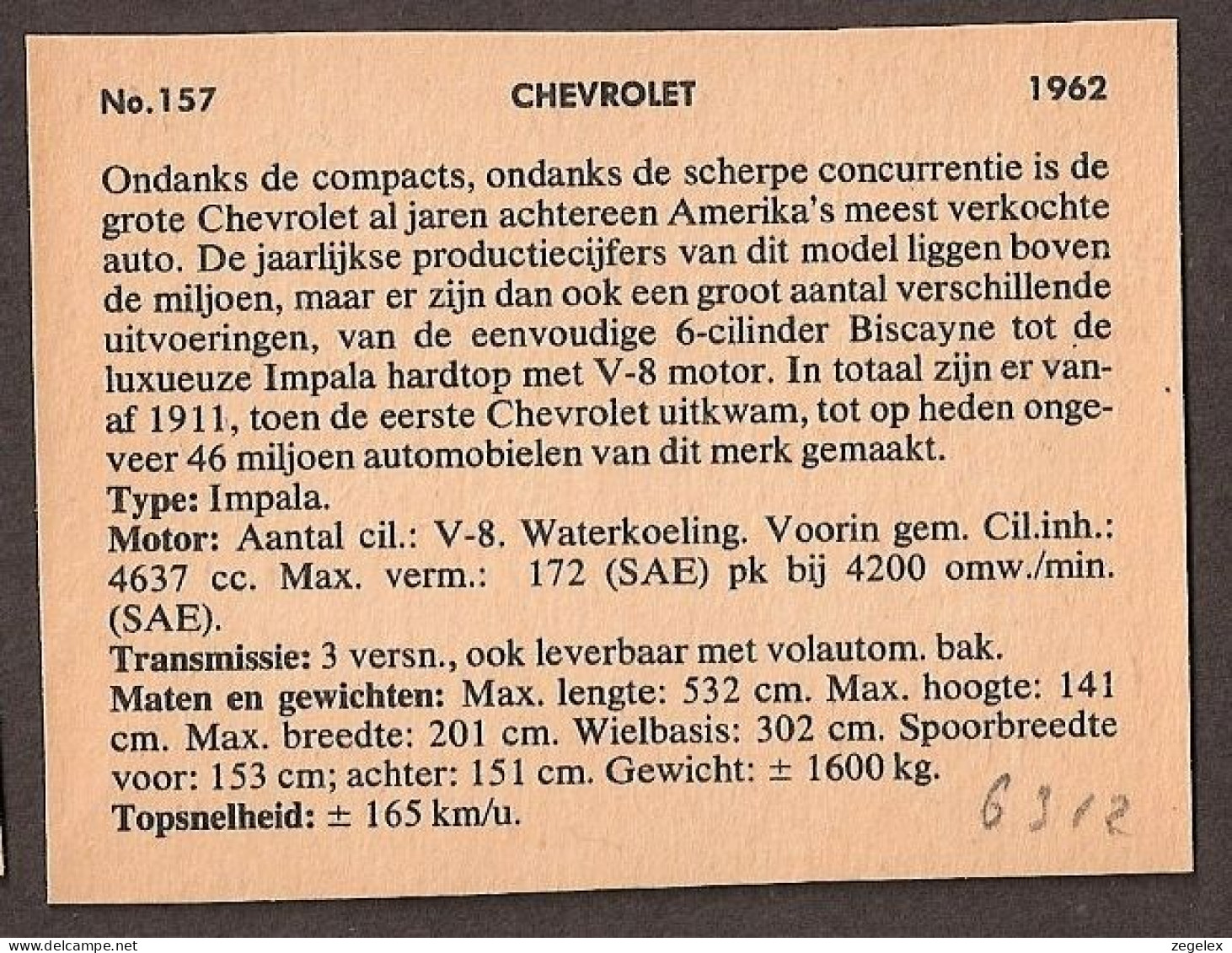 Chevrolet Impala 1962 - Automobile, Voiture, Oldtimer, Car. Voir Description, See  The Description. - Voitures