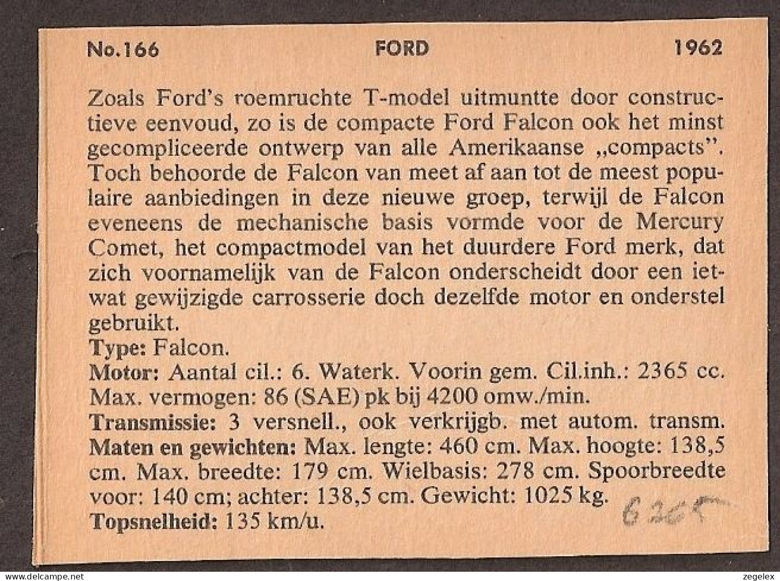 Ford Falcon 1962 - Automobile, Voiture, Oldtimer, Car. Voir Description, See  The Description. - Auto's