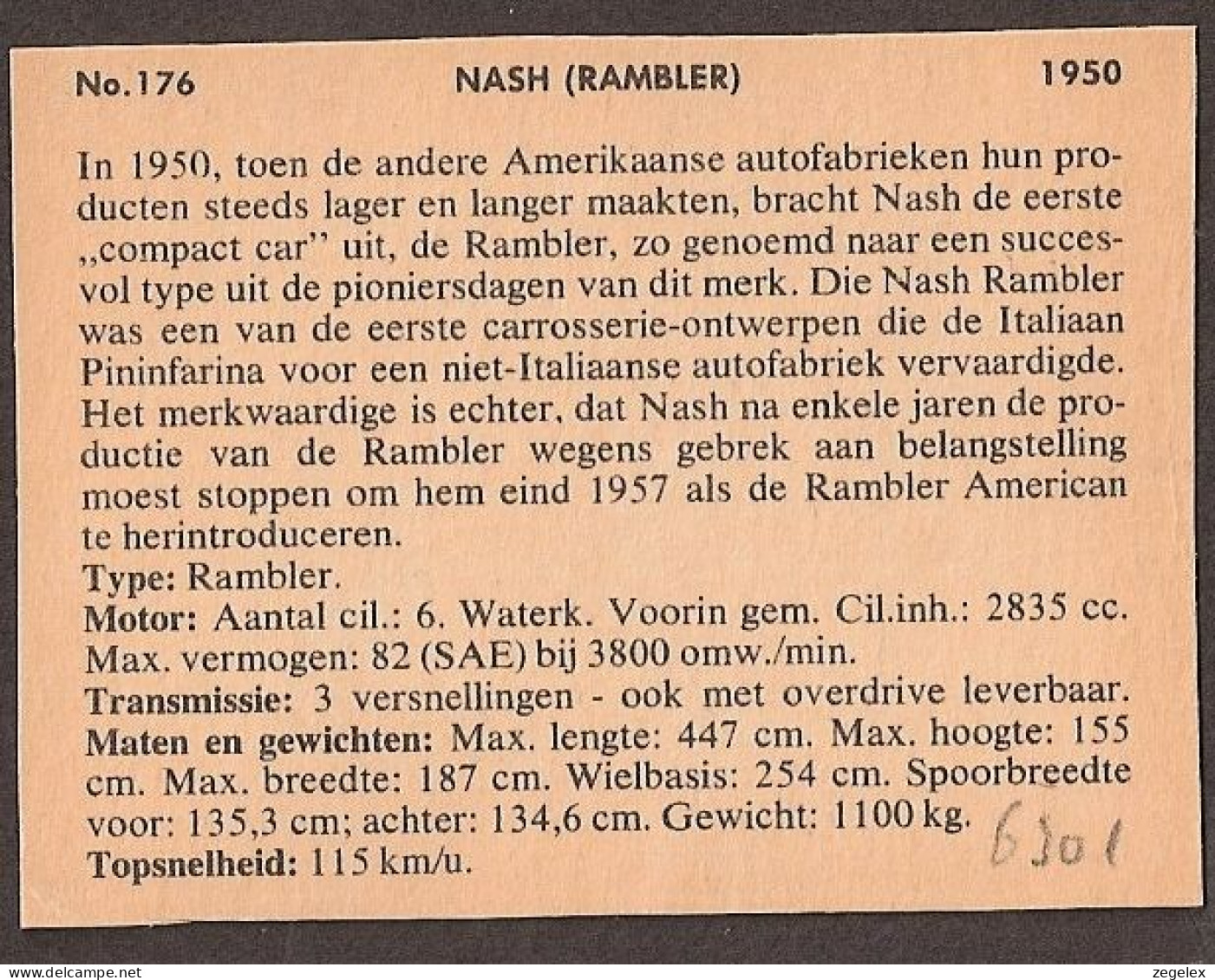 Nash (Rambler) 1950 - Automobile, Voiture, Oldtimer, Car. Voir Description, See  The Description. - Voitures