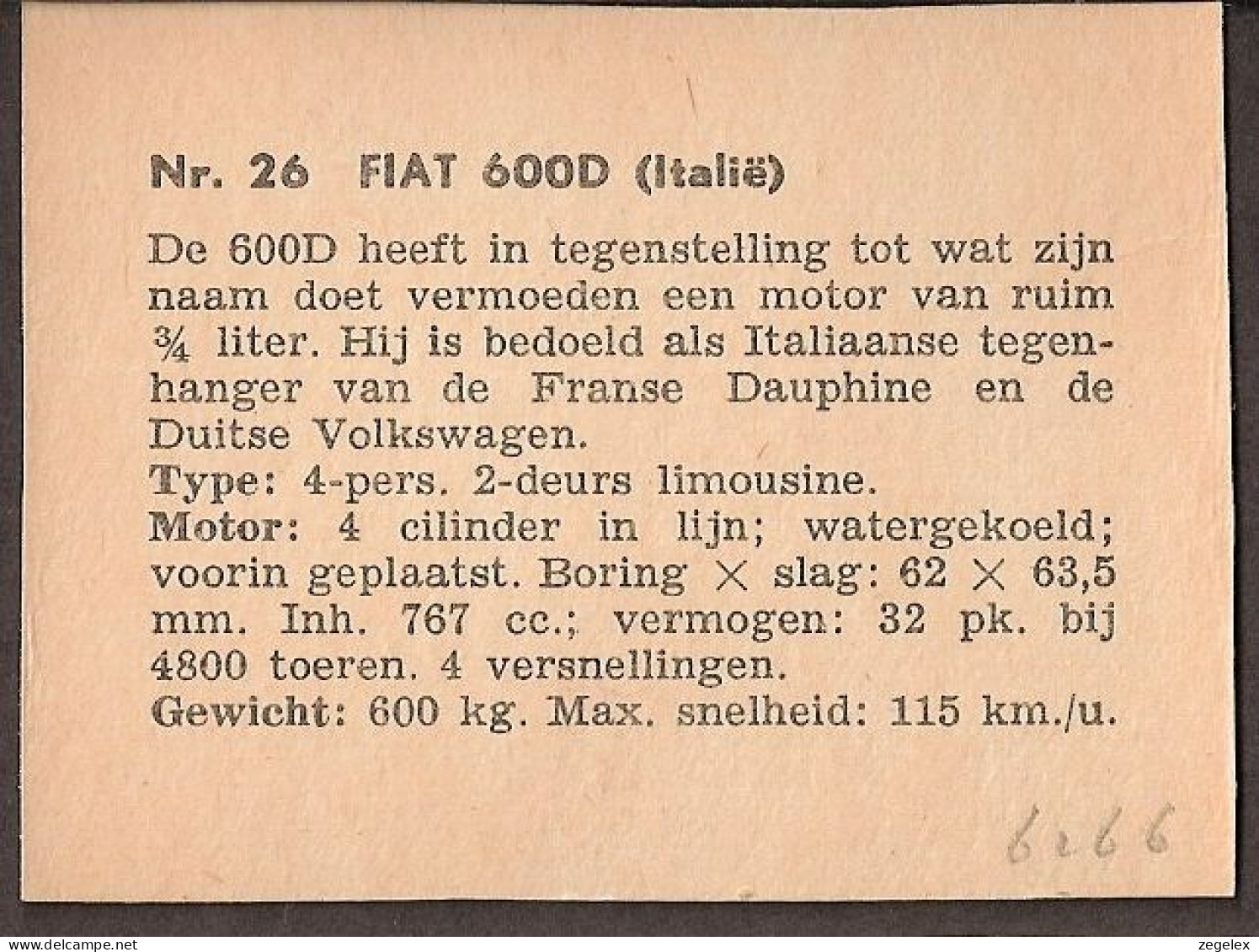 Fiat 600D - Automobile, Voiture, Oldtimer, Car. Voir Description, See  The Description. - Auto's