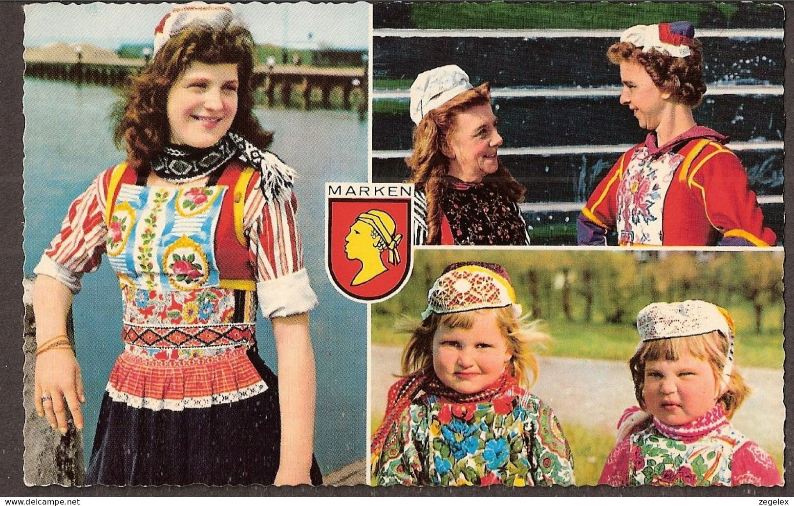 Marken - Twee Kleine Meisjes - Klederdracht (NL) , Costumes Typiques, Trajes Typiques - Marken