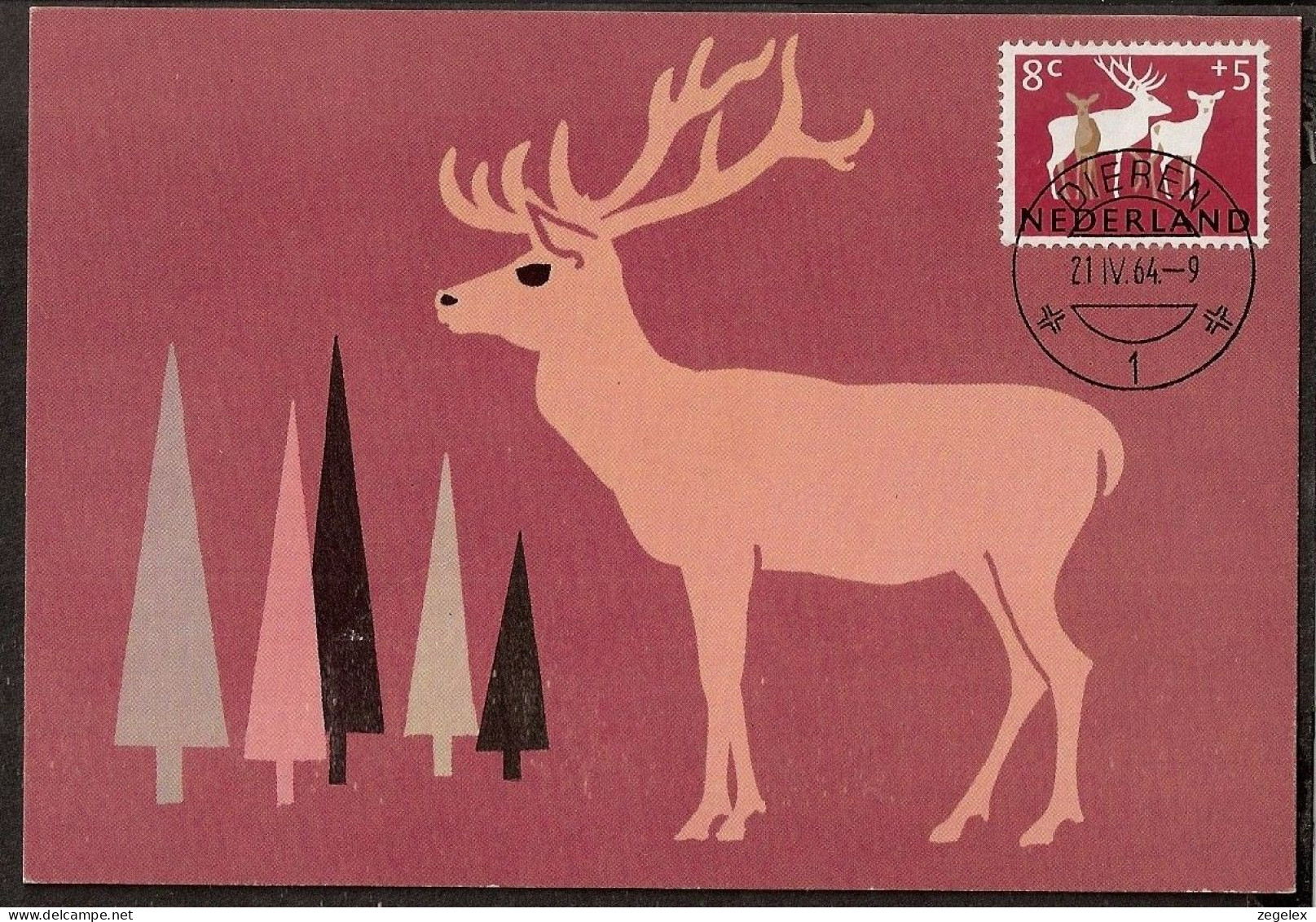 Cerf Néerlandais 1964 - Avec Timbre De Cerf - Deer, Hirsch - Zonder Classificatie