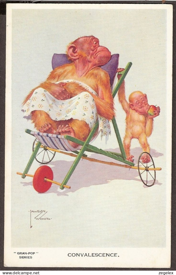 Illustrateur Lawson Wood - Gran-Pop Series - "Convalescence "  - Monkey, Singe, Aap - Wood, Lawson