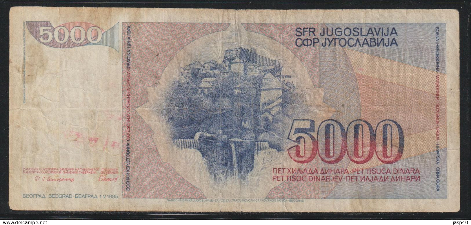 JUGOSLAVIA - 5000 DINARA DE 1985 - Jugoslavia