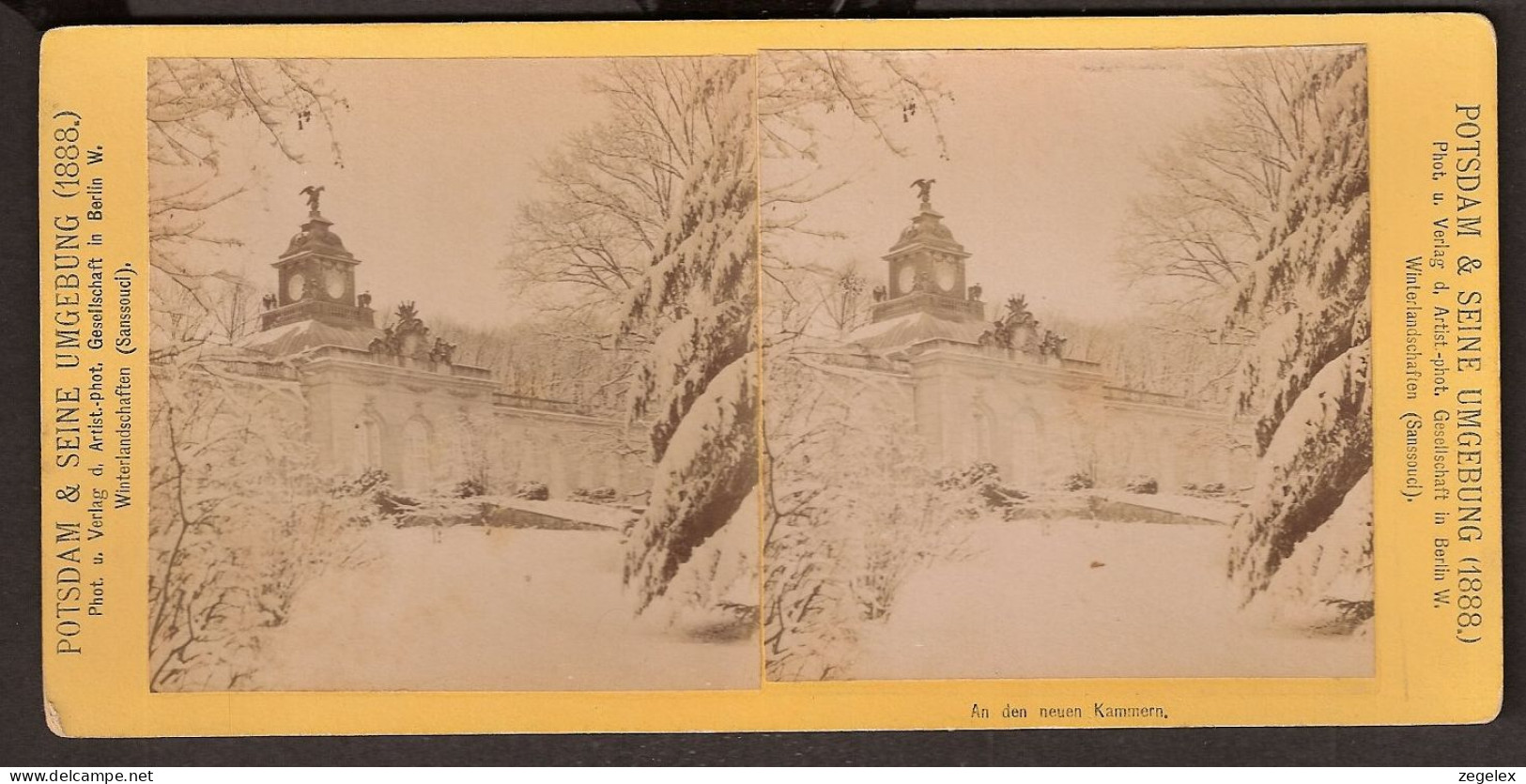 CARTE STEREOSCOPIQUE -Potsdam & Seine Umgebung (1888) 'An Den Neuen Kammern - Stereoscope Cards