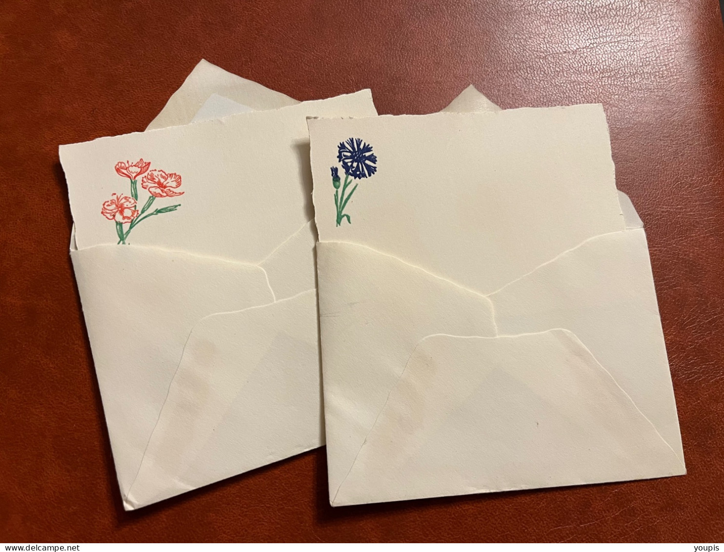 24go - Enveloppe Avec Carte Fleurs Relief - Other & Unclassified