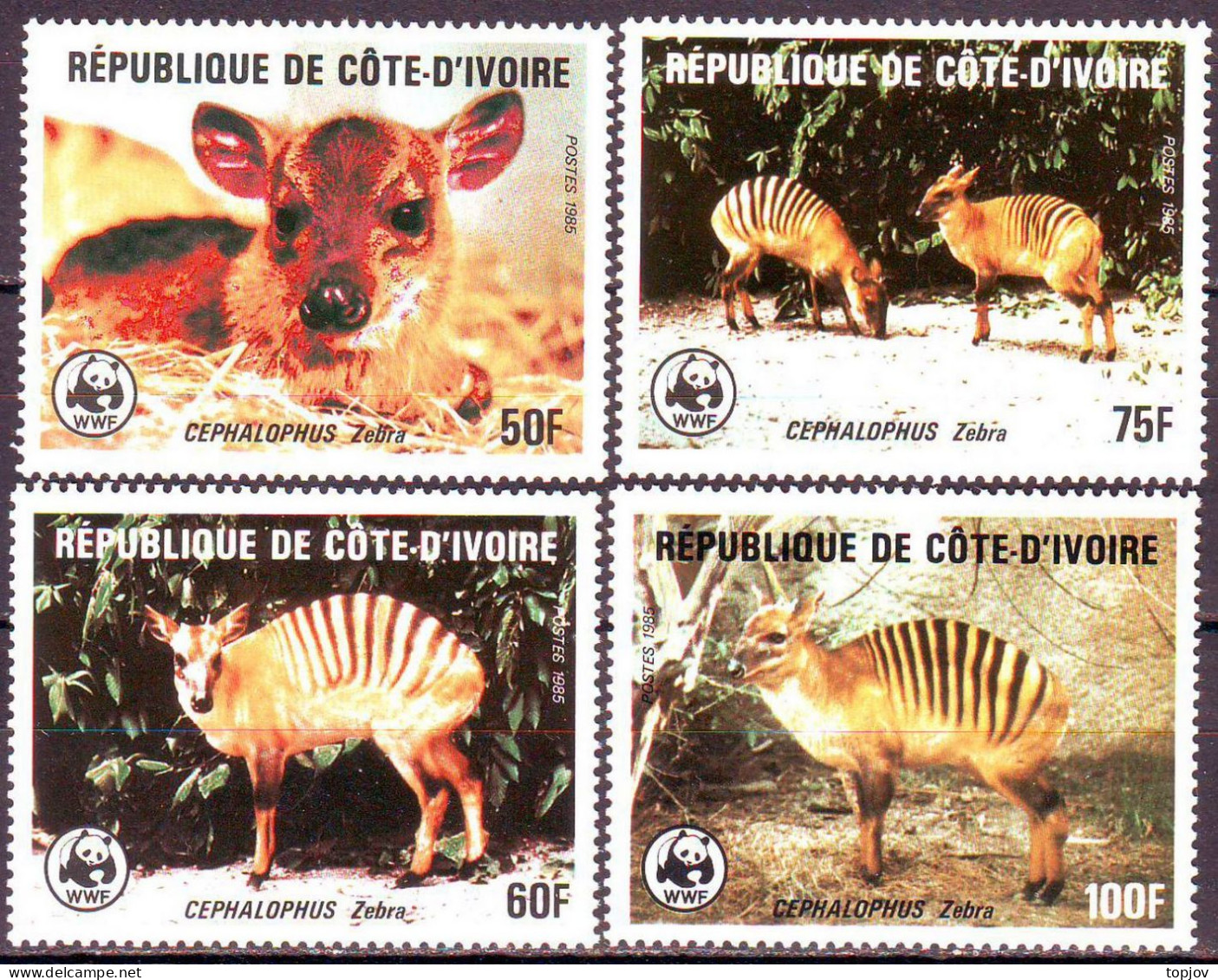 COTE D IVOIRE - WWF  ZEBRA - **MNH - 1985 - Unused Stamps