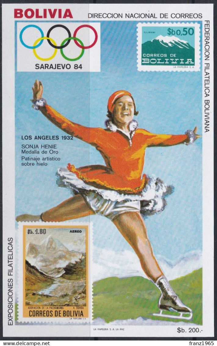 Bolivia - Sonja Henie - 1984 - Patinage Artistique