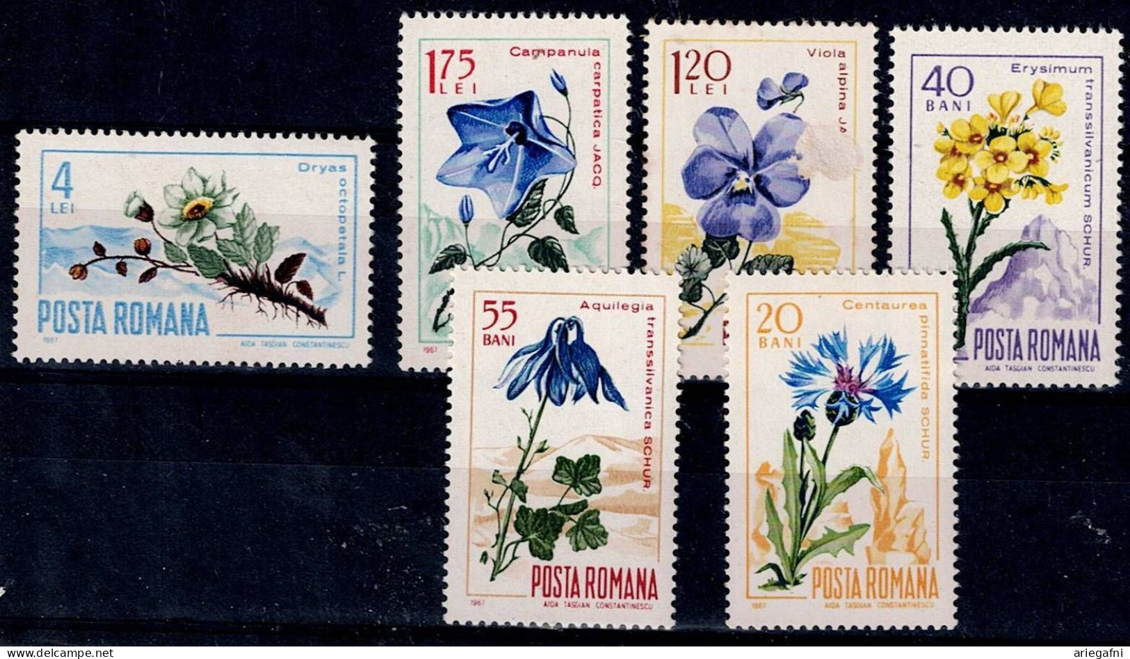 ROMANIA 1967 FLOWERS  MI No 2594-9 MNH VF!! - Unused Stamps