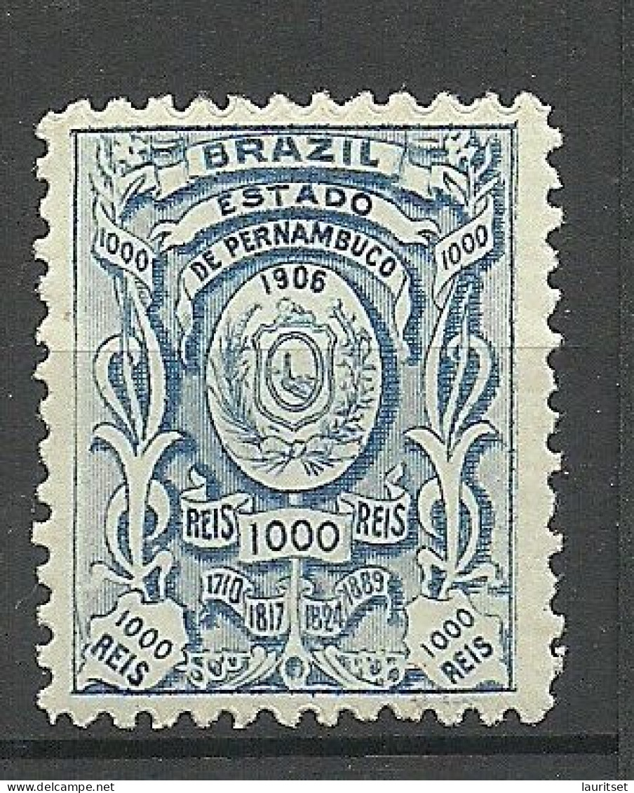 BRAZIL Brazilia Estado De Pernambuco 1900 Local Revenue Taxe Fiscal Tax 1000 Reis MNH - Nuevos