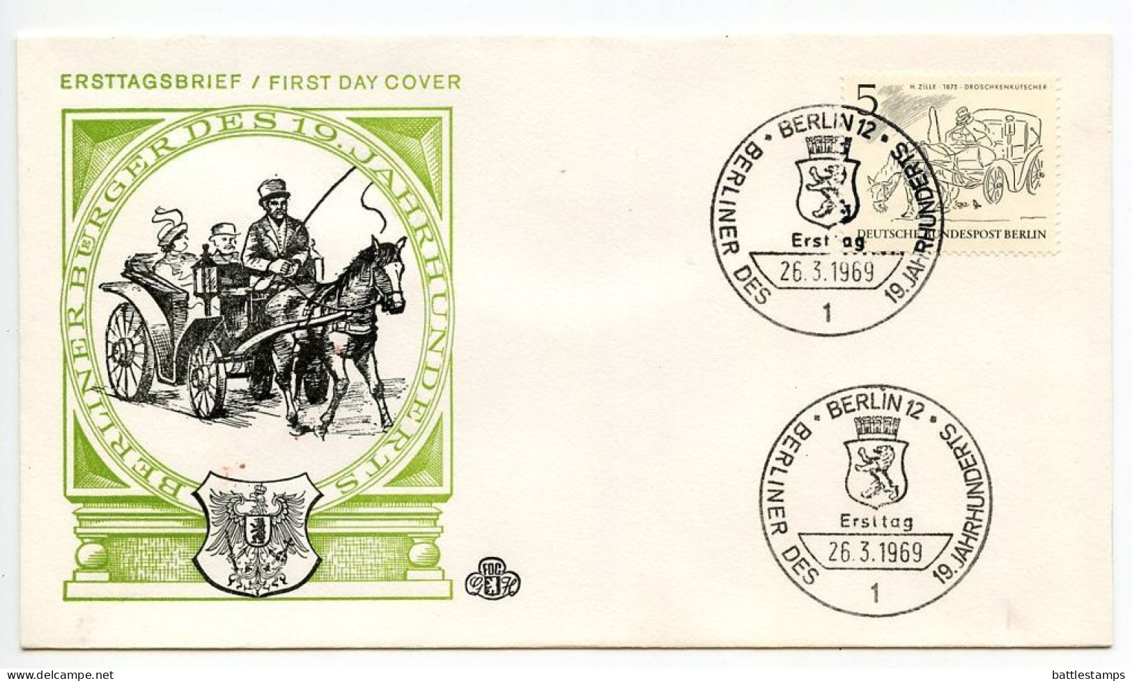 Germany, Berlin 1969 FDC Scott 9N267 "Hack" By Heinrich Zille - 1948-1970