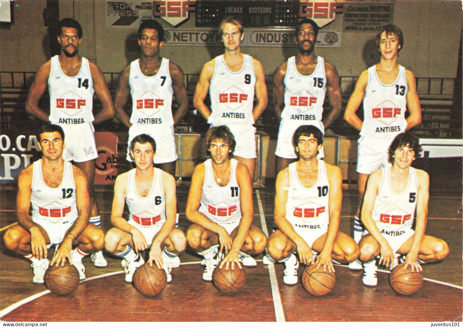 CPSM Basket-Equipe D'Antibes-Juan Les Pins-Timbre-RARE    L2802 - Basket-ball