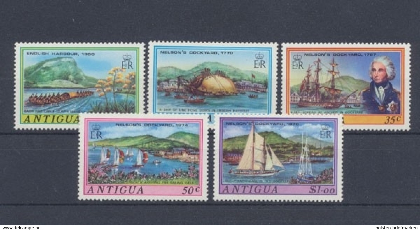 Antigua, Schiffe, MiNr. 358-362, Postfrisch - Antigua Und Barbuda (1981-...)