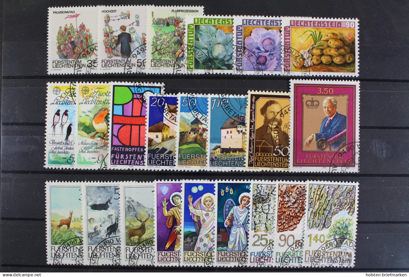 Liechtenstein, MiNr. 893-915, Jahrgang 1986, Gestempelt - Años Completos