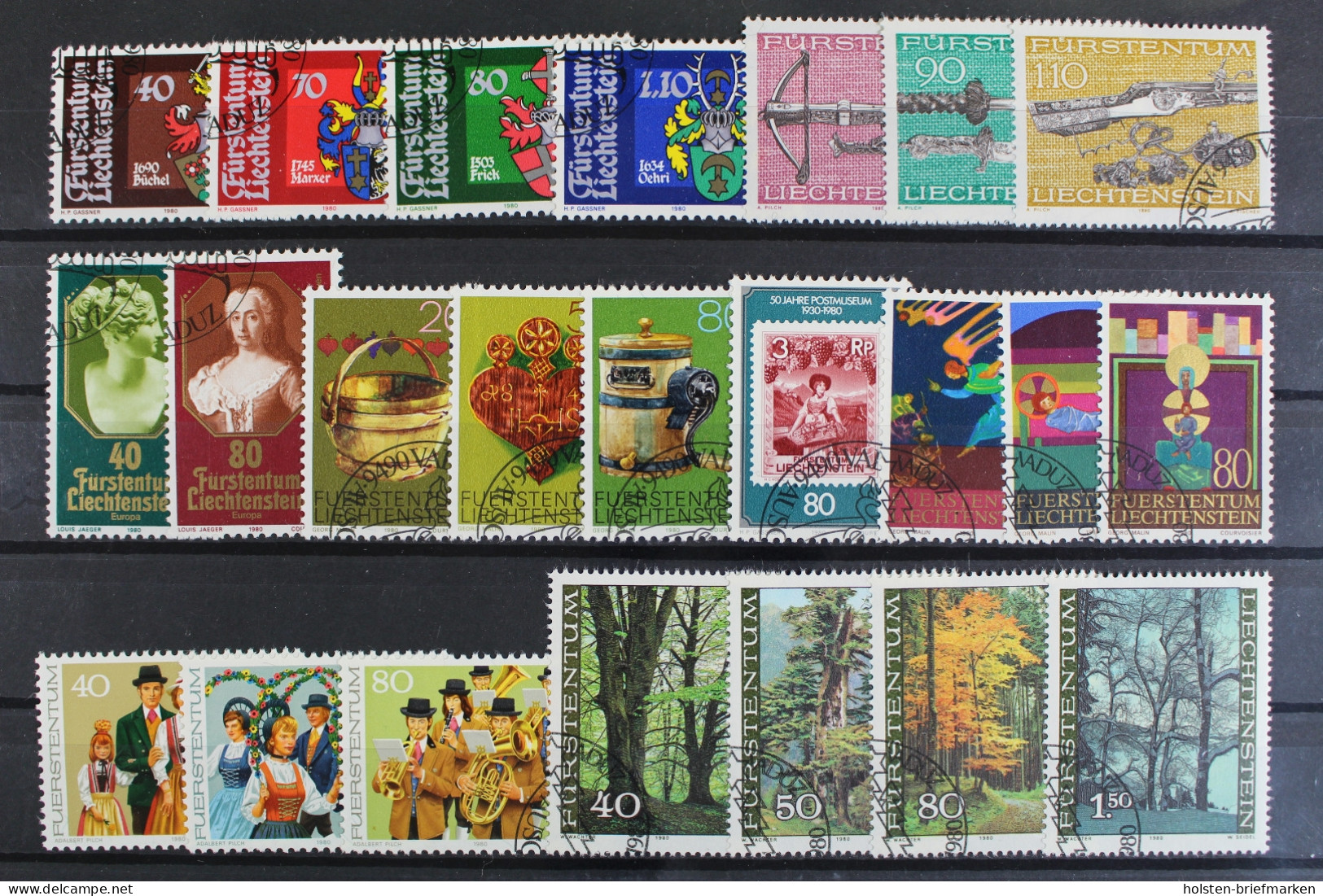 Liechtenstein, MiNr. 741-763, Jahrgang 1980, Gestempelt - Años Completos