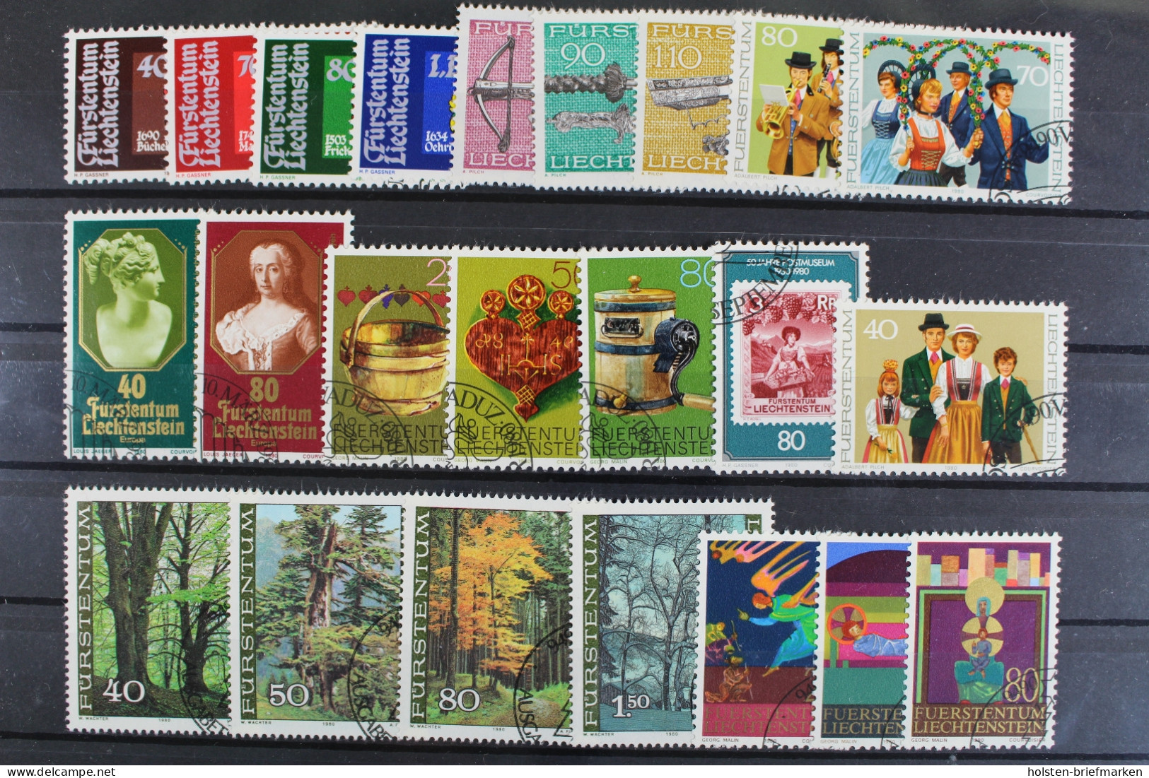 Liechtenstein, MiNr. 741-763, Jahrgang 1980, Gestempelt - Años Completos