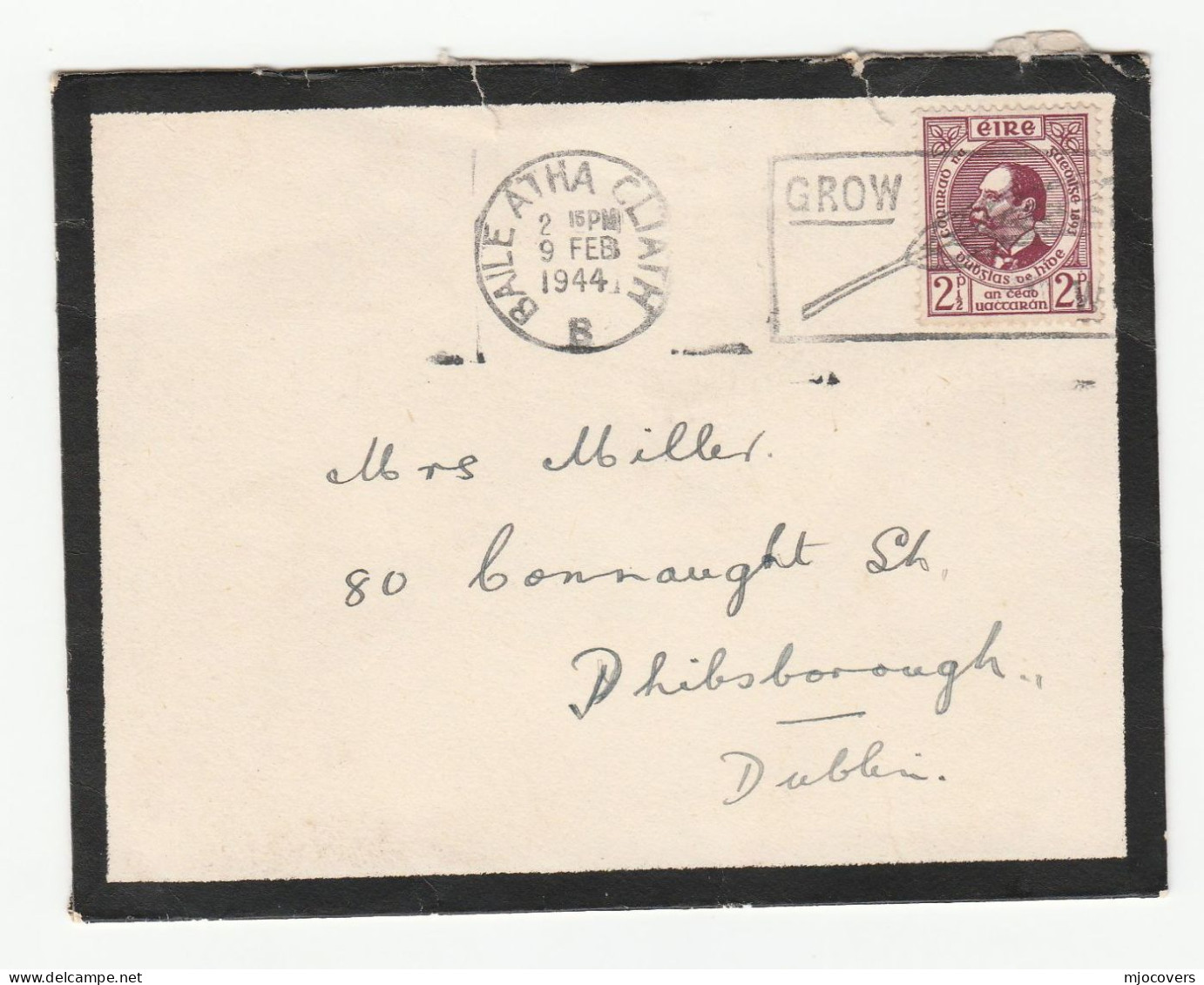 Agriculture 1944 IRELAND Cover GROW WHEAT  Illus Wheat SLOGAN  Gaelic League Stamps To GB - Covers & Documents