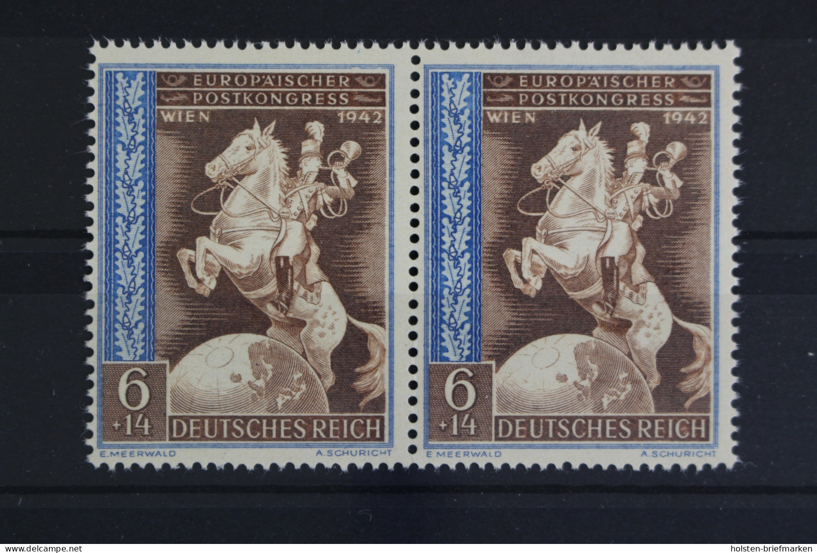 Deutsches Reich, MiNr. 821, Waag. Paar, PLF F 44, Postfrisch - Abarten & Kuriositäten