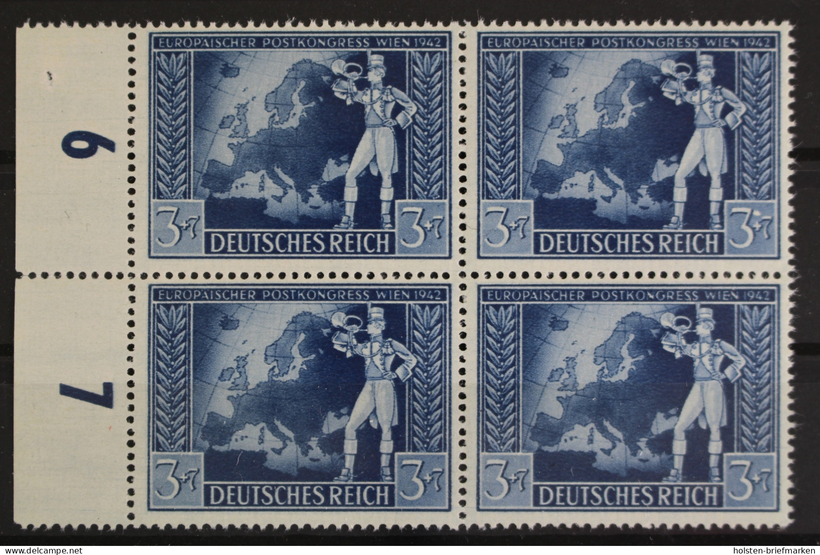 Deutsches Reich, MiNr. 820, 4er Block, PLF IV, Li. Rand, Postfrisch - Abarten & Kuriositäten