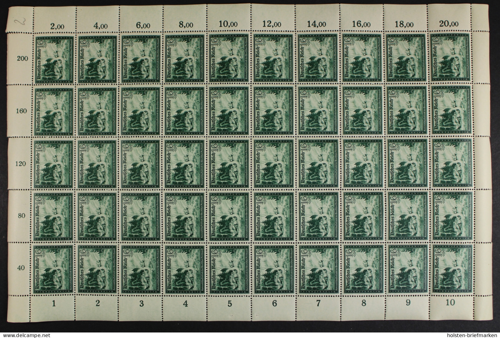 Deutsches Reich, MiNr. 891 PLF I, 50er Bogen, Postfrisch - Abarten & Kuriositäten