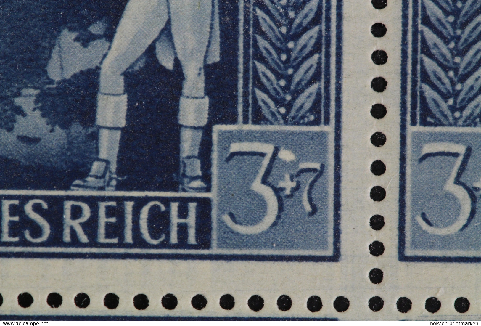 Deutsches Reich, MiNr. 820, 9er Block, PLF IV, Li. Rand, Postfrisch - Errors & Oddities