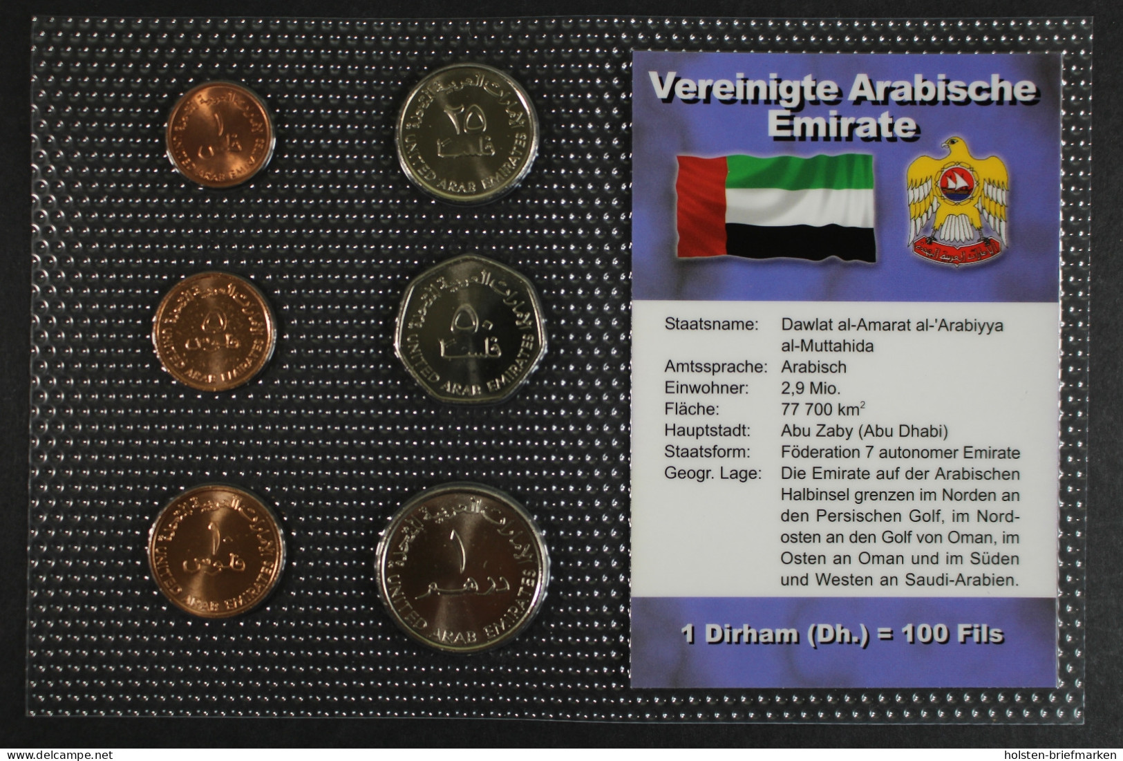 Vereinigte Arabische Emirate, BTN-Kursmünzensatz, 6 Münzen - Altri – Asia