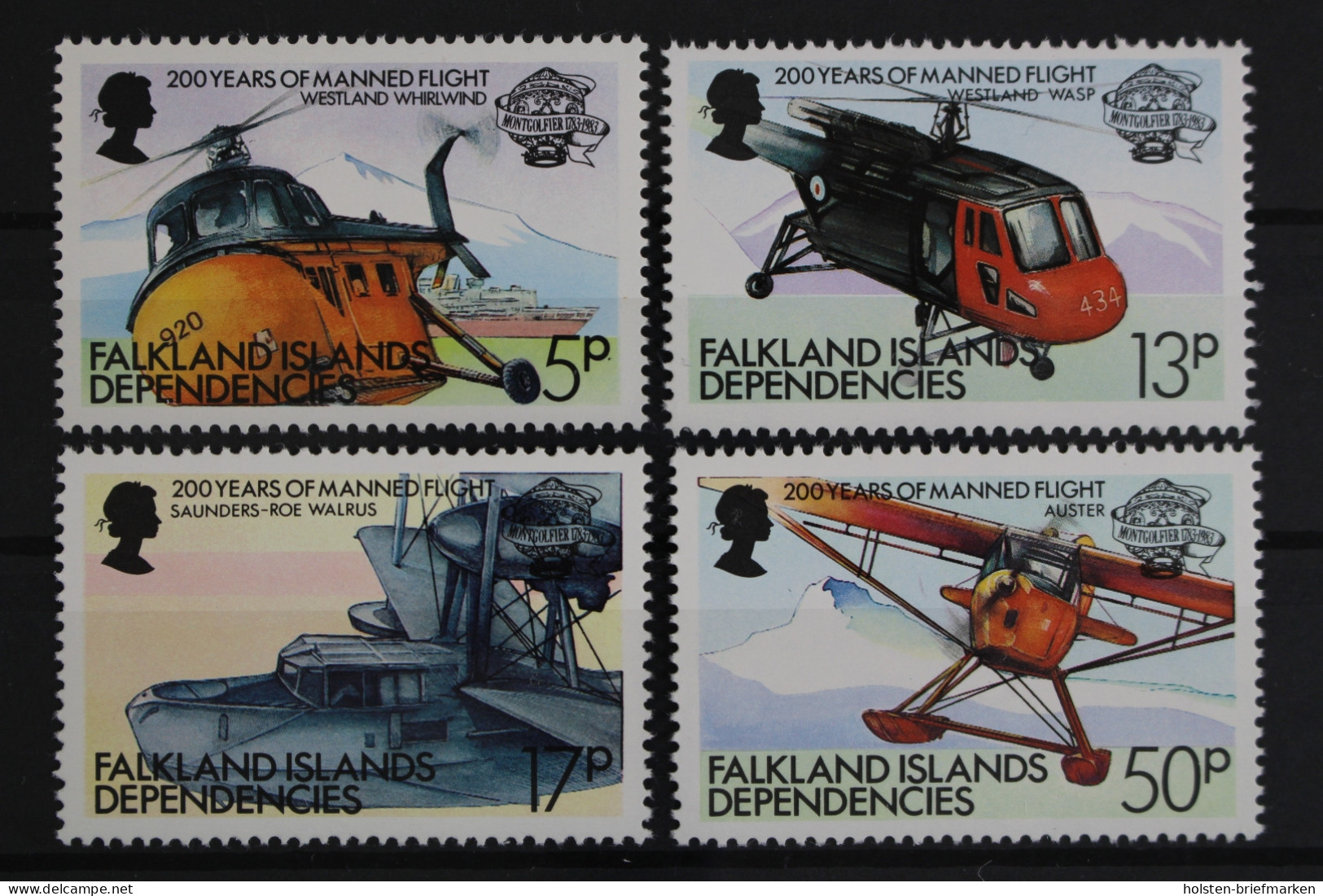 Falkland Dependencies, Flugzeuge, MiNr. 117-120, Postfrisch - Islas Malvinas