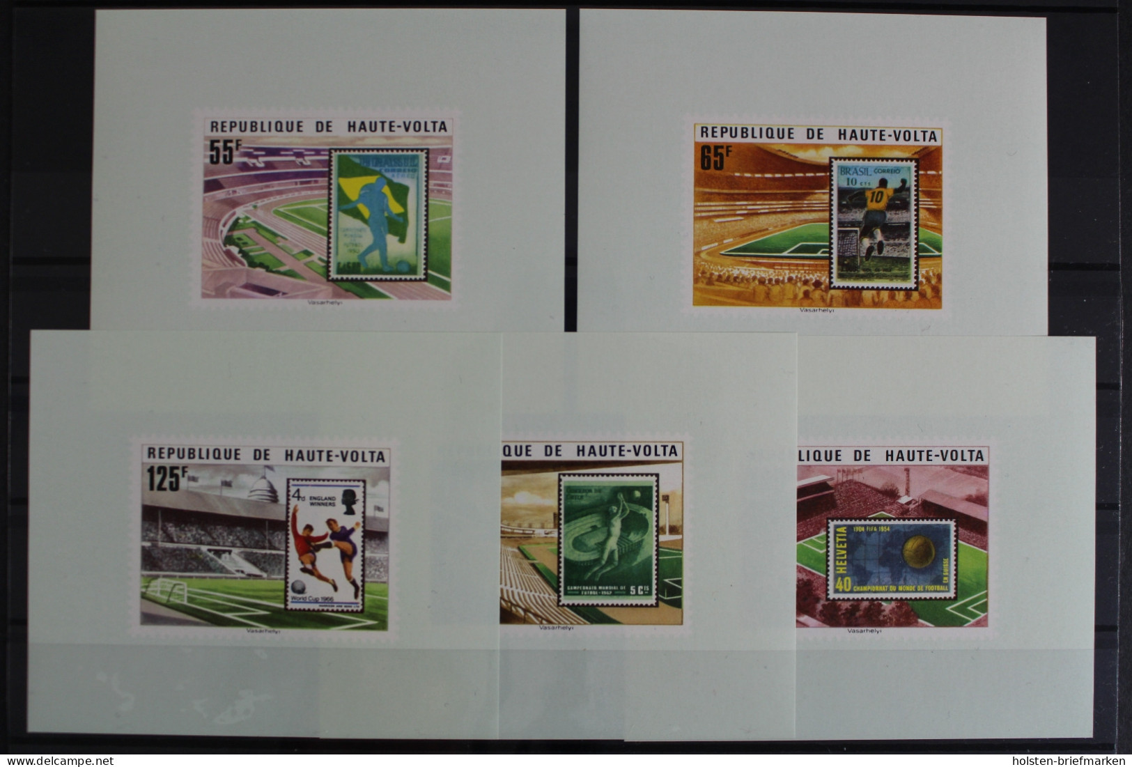 Obervolta, MiNr. 700-704 B, 5 Blöcke, Fußball WM 1978, Postfrisch - Burkina Faso (1984-...)