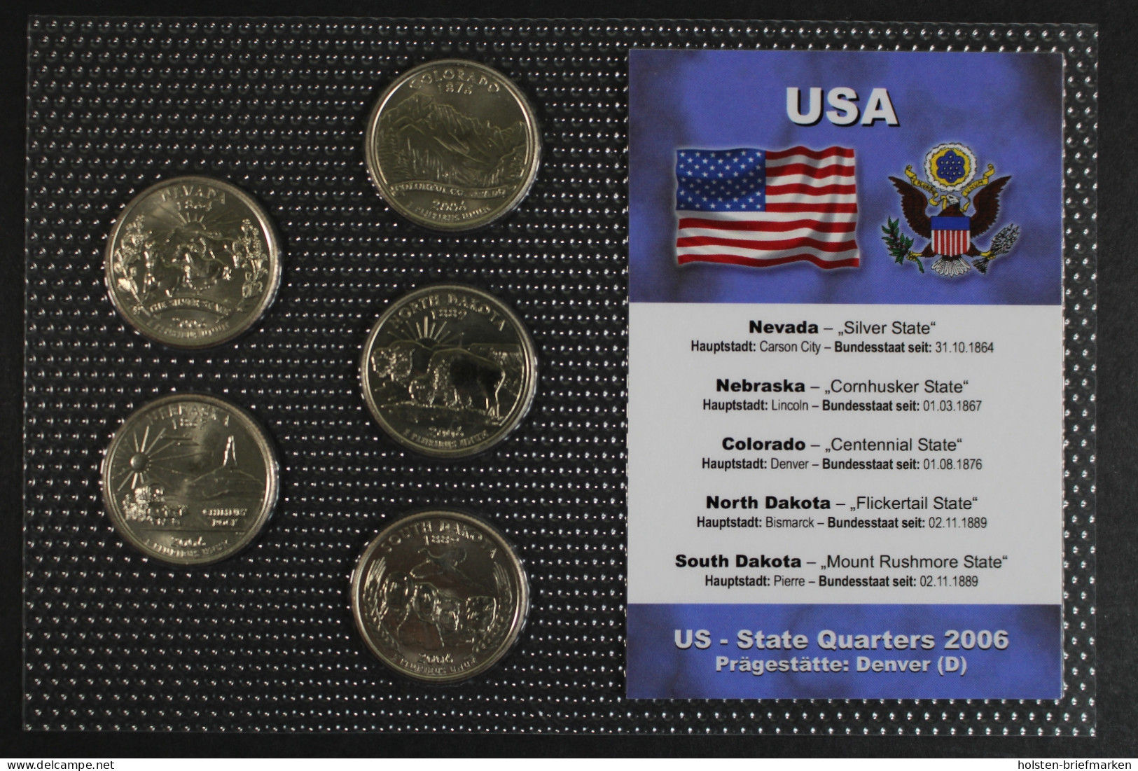 USA, BTN-Kursmünzensatz 2006, 5 Münzen - Sonstige & Ohne Zuordnung