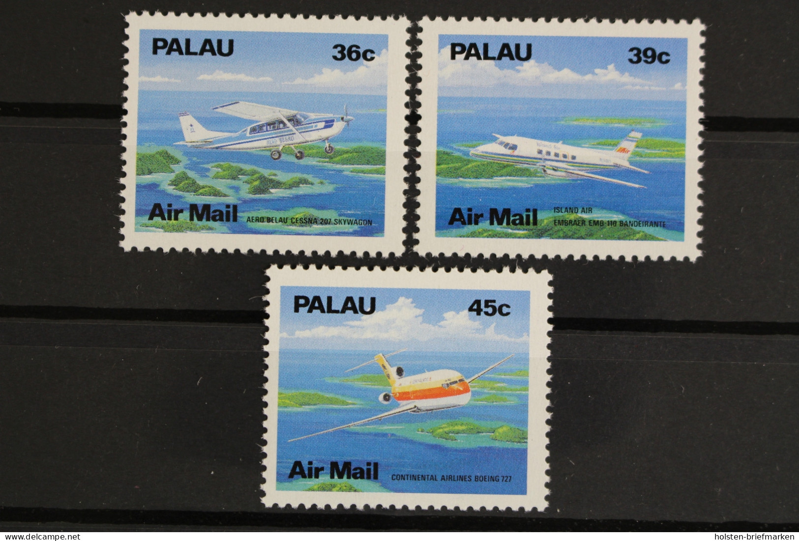 Palau, MiNr. 278-280 A, Flugzeuge, Postfrisch - Palau