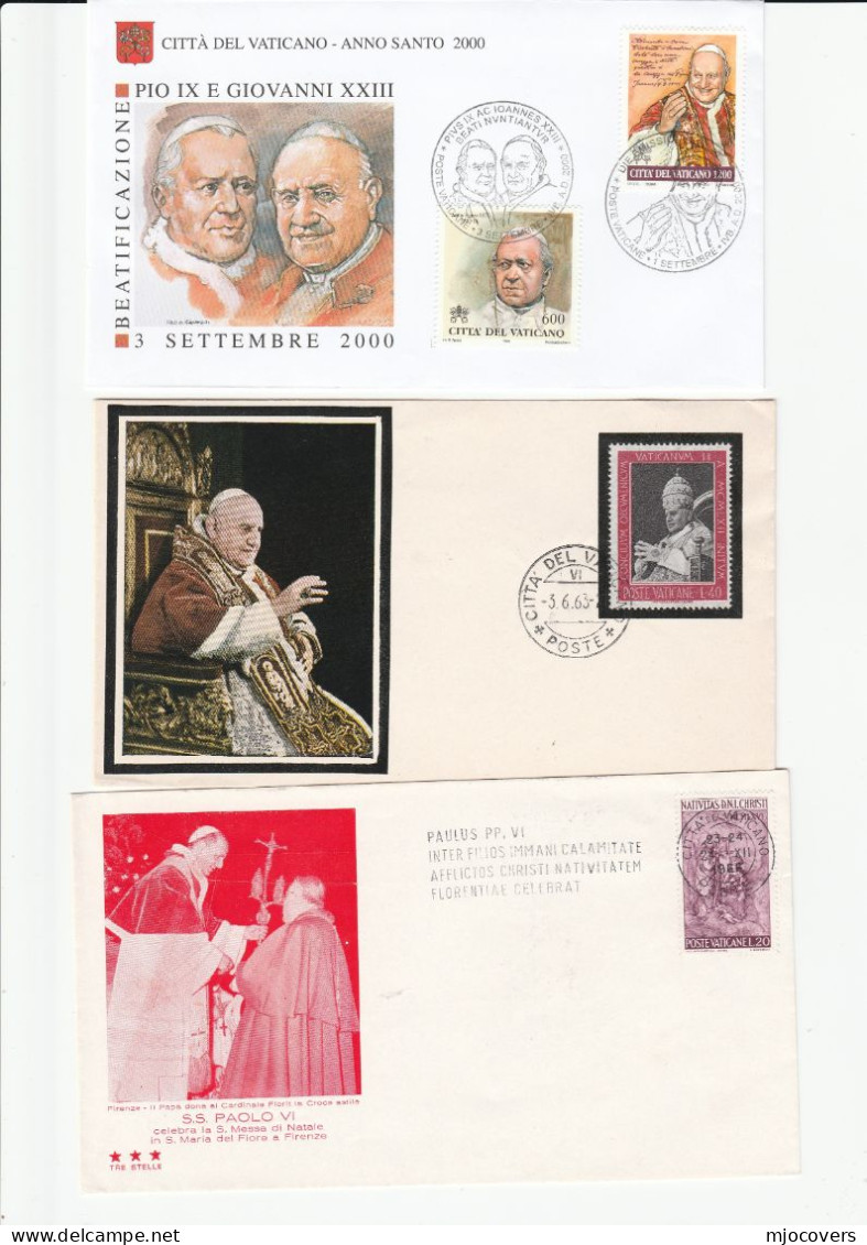3 Diff VATICAN Event Covers & Special Fdc 1963 - 2000 Cover - Lettres & Documents