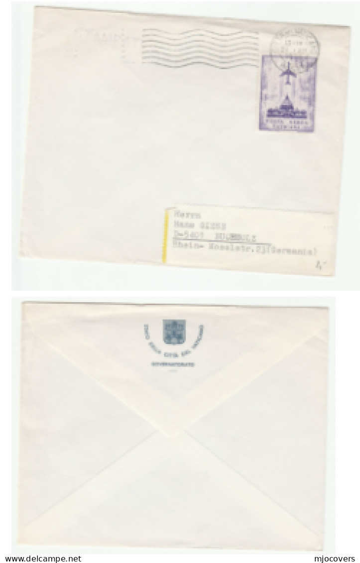 1970 State Of VATICAN Government Cover To Germany Airmail Stamps - Cartas & Documentos