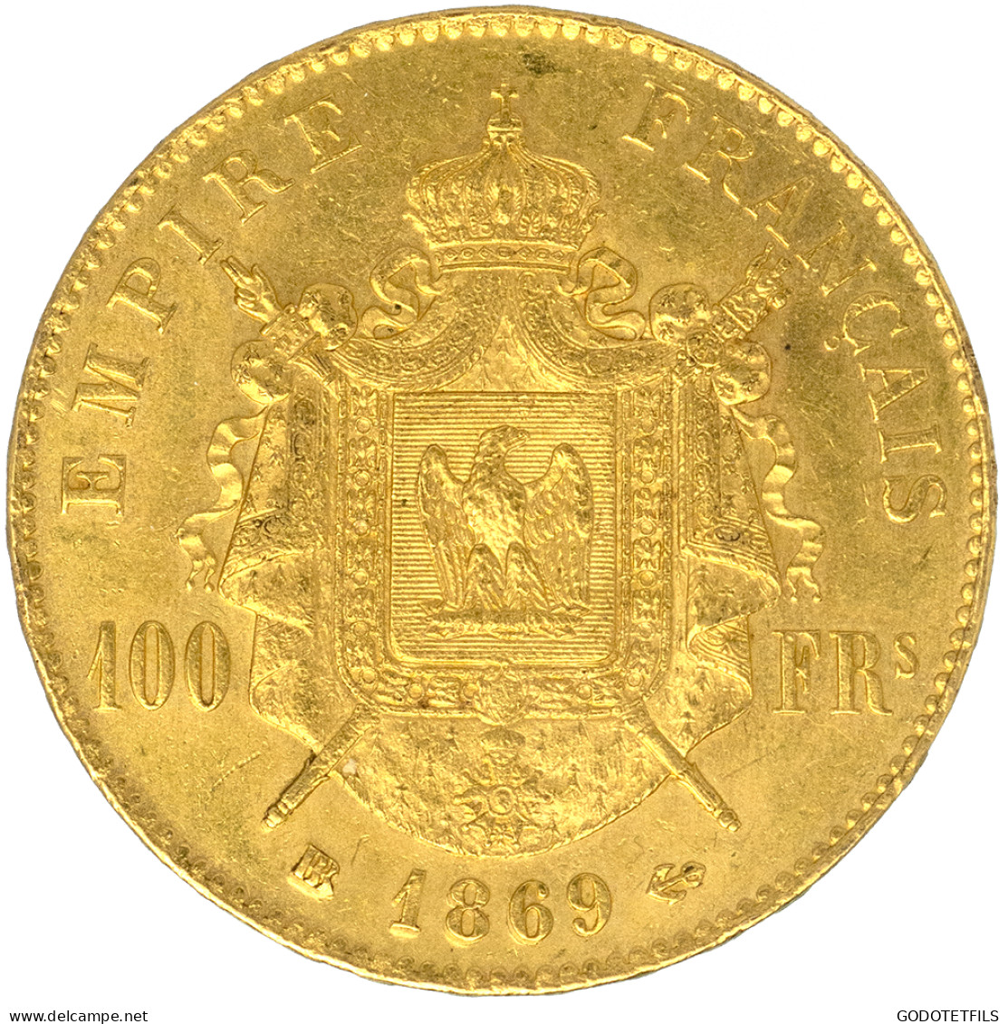 Second-Empire-100 Francs Napoléon III Tête Laurée 1869 Strasbourg - 100 Francs (goud)