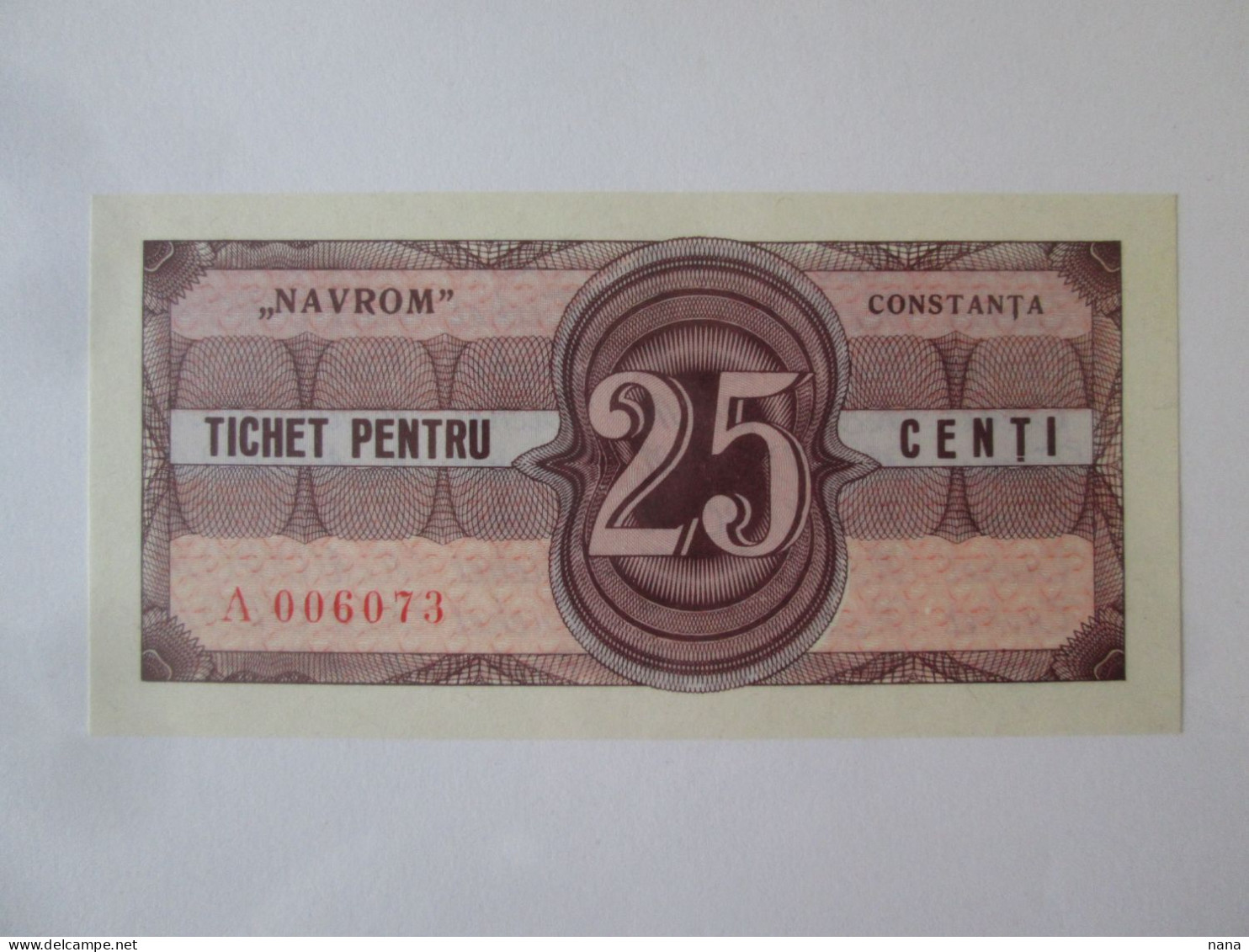 Romania 25 Cents UNC Navrom,foreign Exchange Certificate From The 80's,see Pictures - Romania