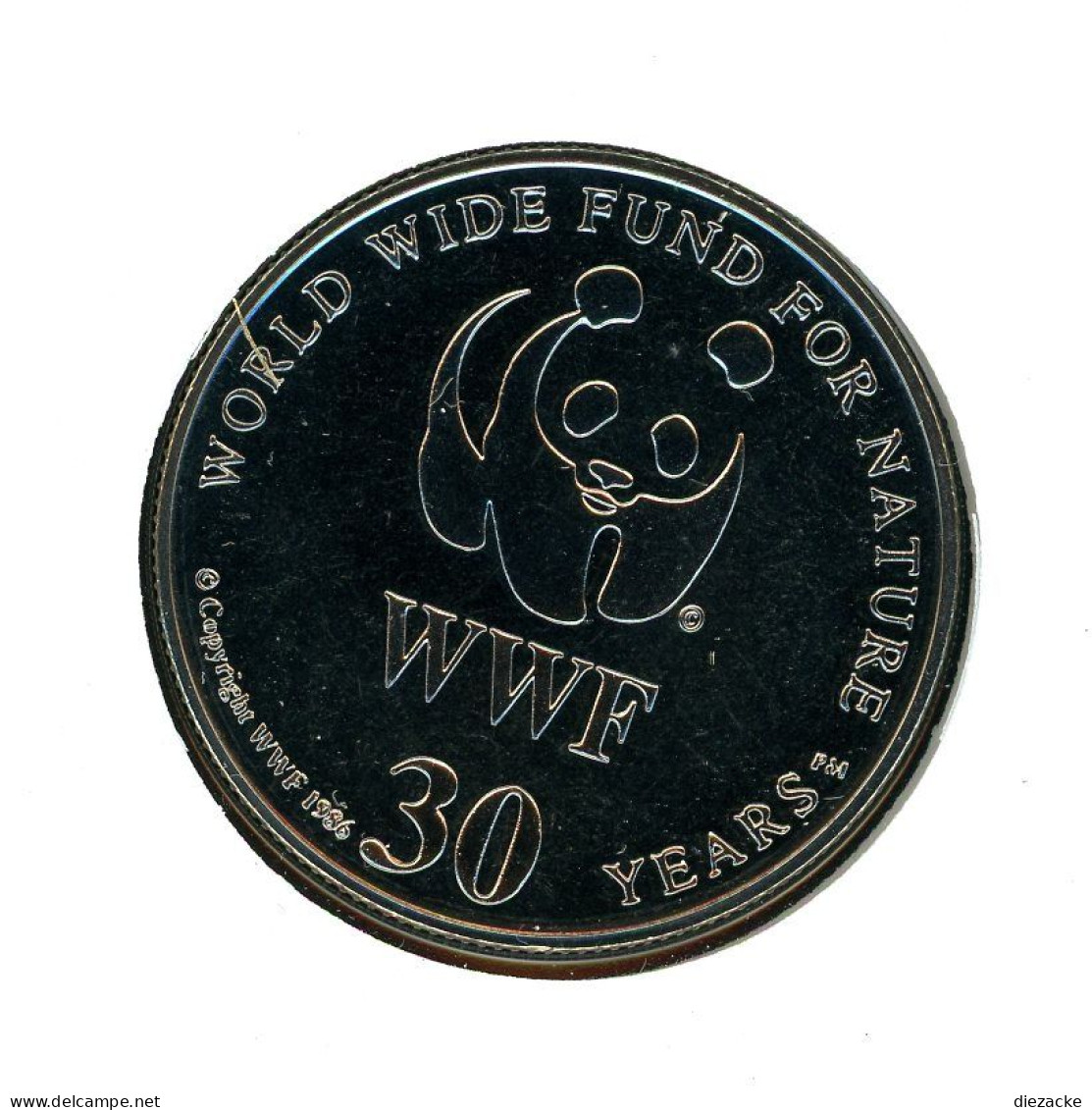 St. Lucia 1996 Numisbrief Medaille Blaustirnamazone 30 Jahre WWF, CuNi PP (MD841 - Non Classés