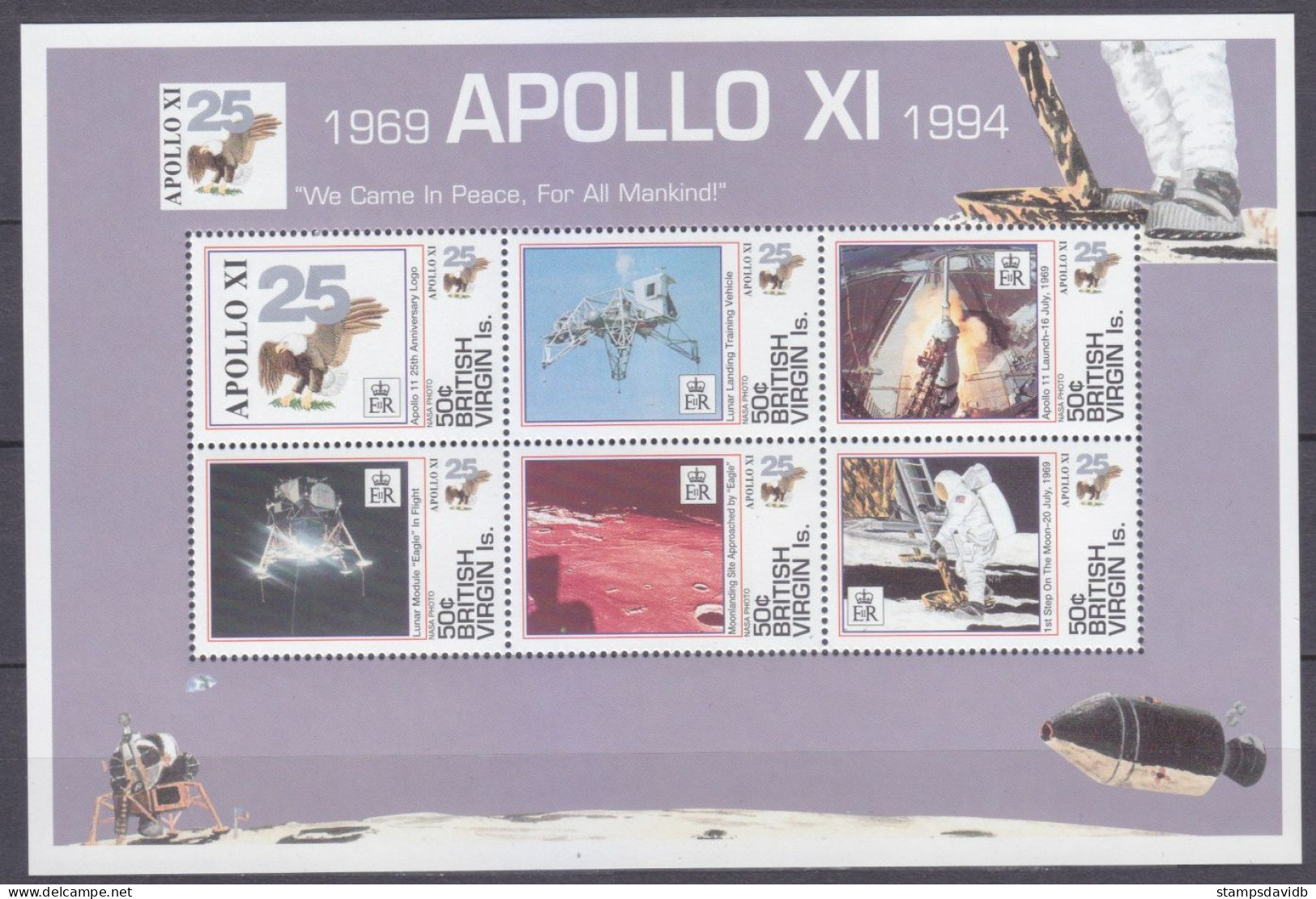 1994 British Virgin Islands 823-828KL 25 Years Of Apollo 11 Moon Landing 15,00 € - Amérique Du Sud