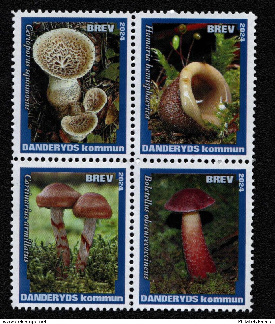 Sweden 2024 Danderyd Municipality- Mycology, Mushrooms, Fungi,Cindrella, Set Of 4, MNH (**) - Ethiopia