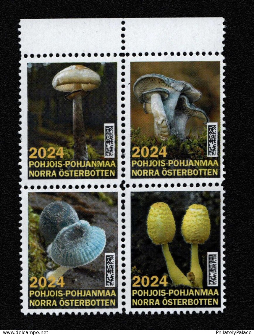 2024 Finland- North Ostrobothnia Region- Mycology, Mushrooms, Fungi,Cindrella, Set Of 4, MNH (**) - Ongebruikt